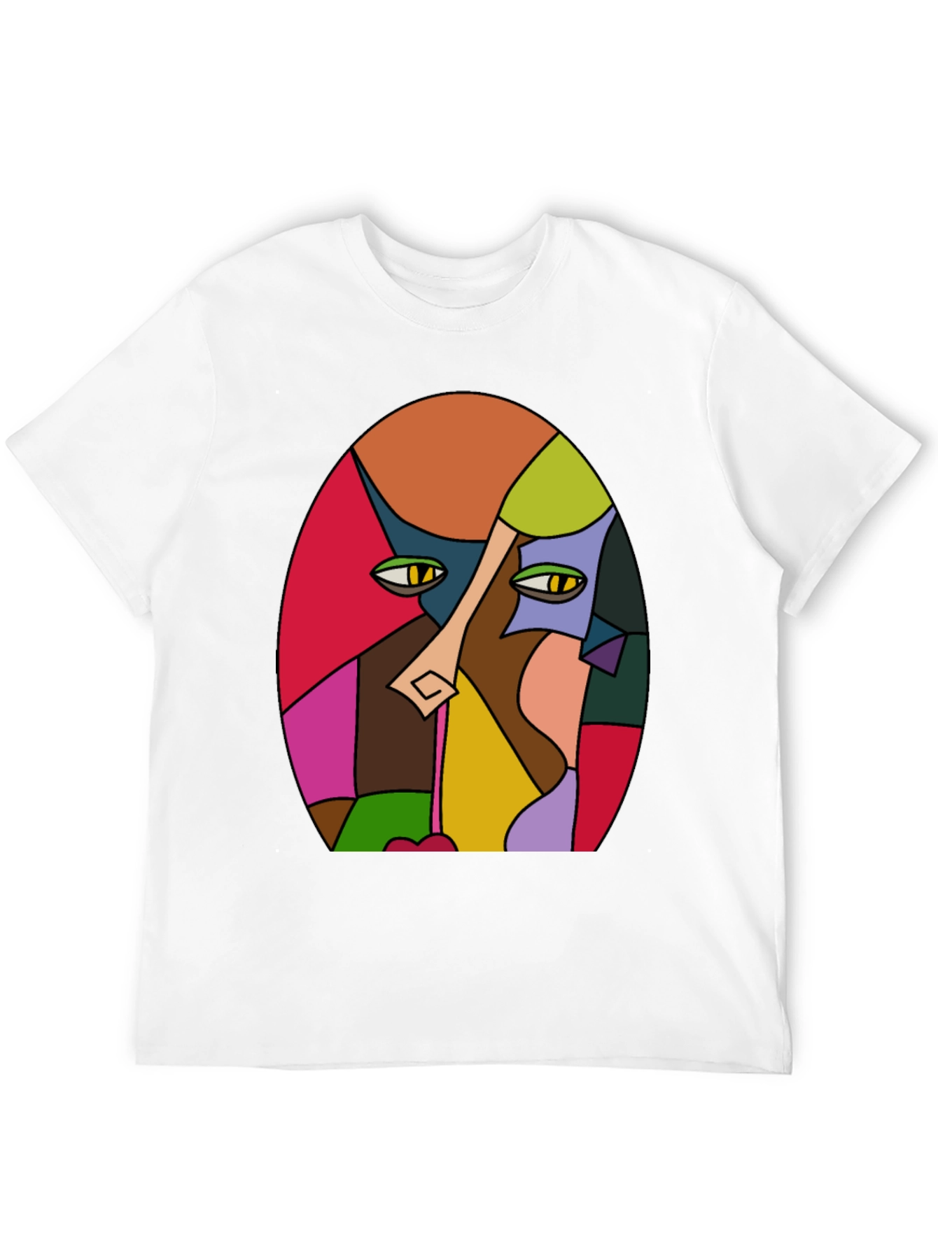 Abstract Face Graphic T-Shirt - Artistic Design