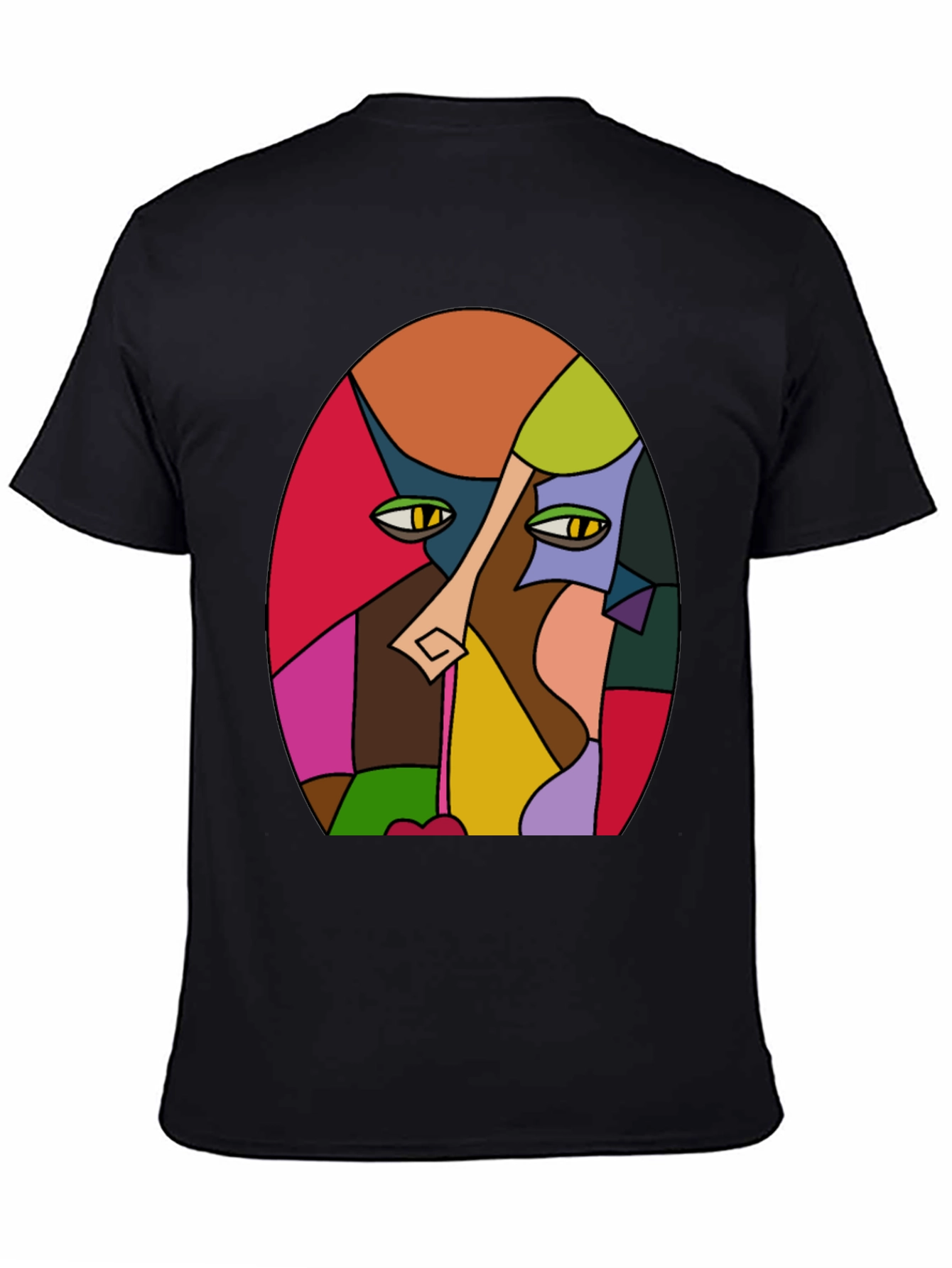 Abstract Face Graphic T-Shirt - Artistic Design
