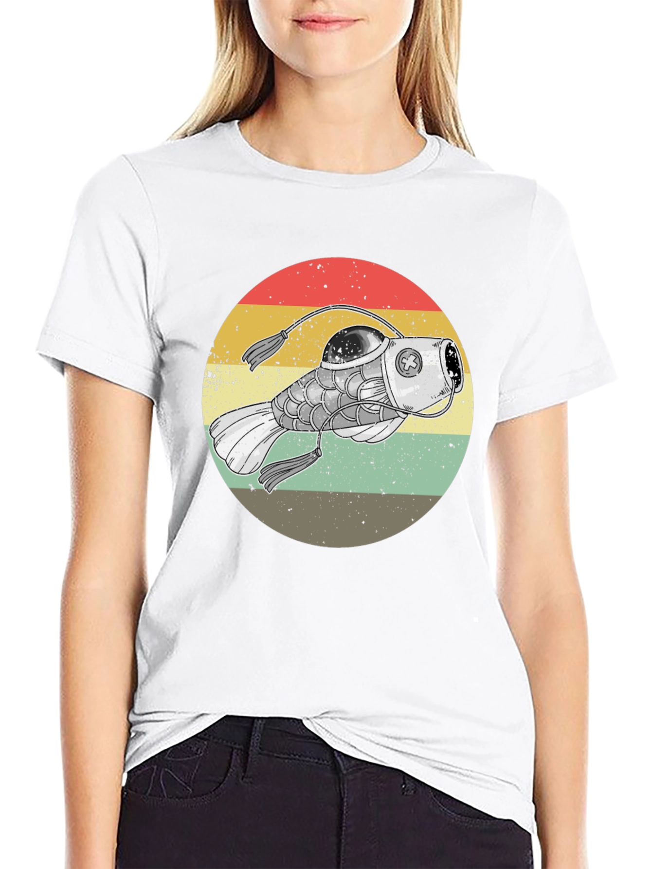 Retro Angler Fish Graphic Tee - Black