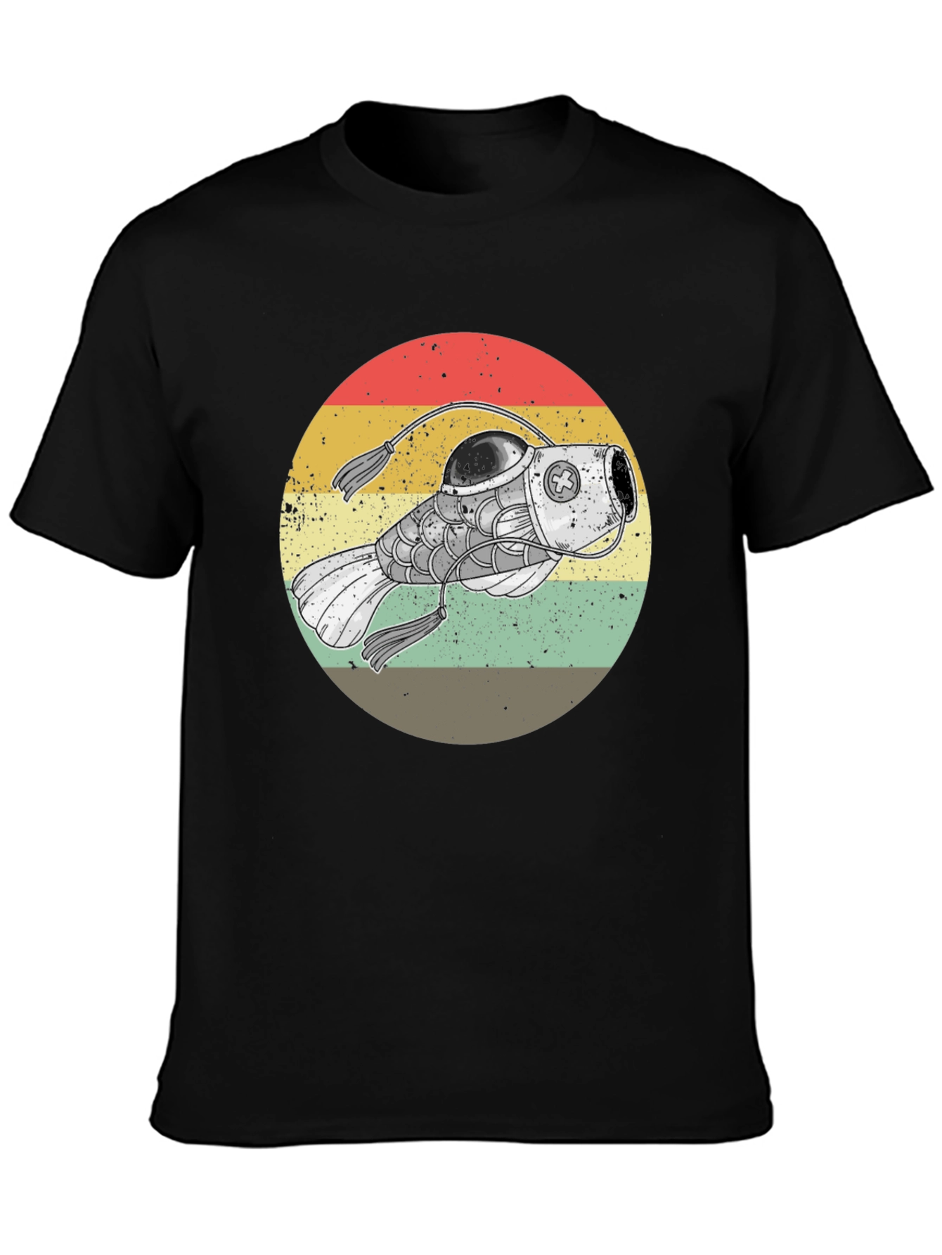 Retro Angler Fish Graphic Tee - Black