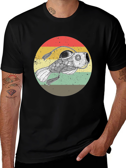 Retro Angler Fish Graphic Tee - Black