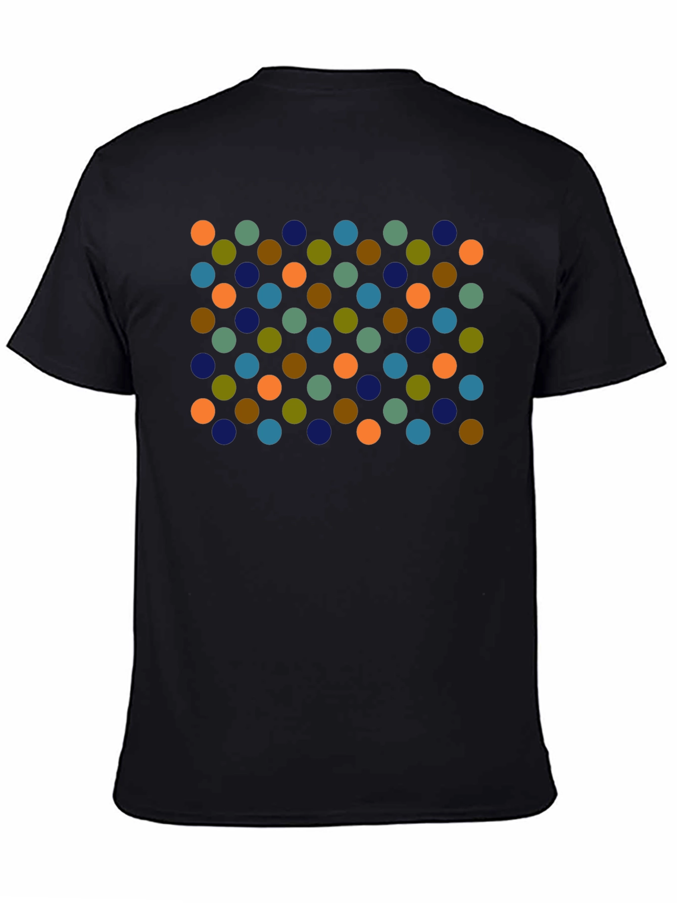 Retro Dot Pattern Black T-Shirt