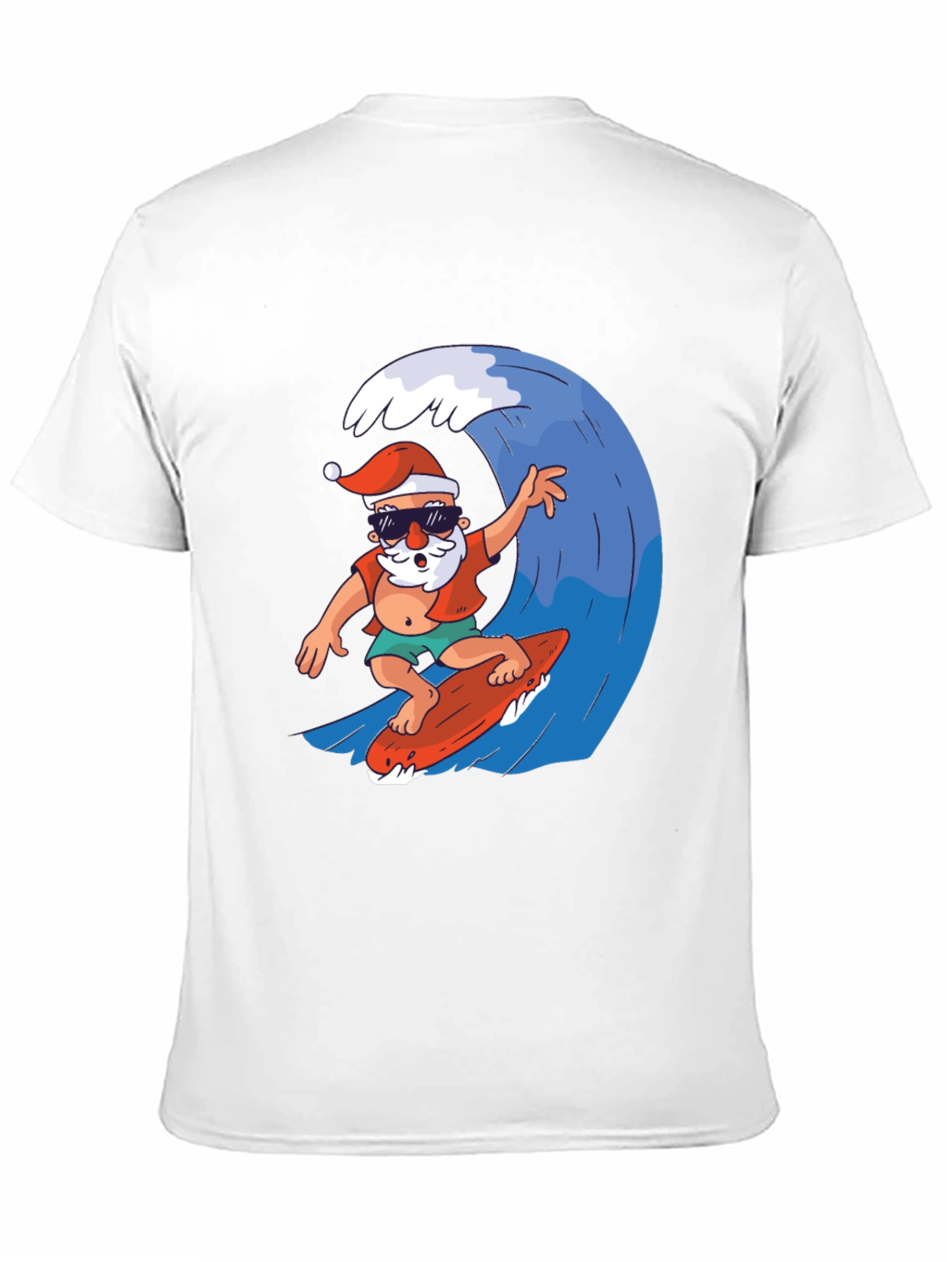 Surfing Santa Graphic Tee - Holiday Fun!