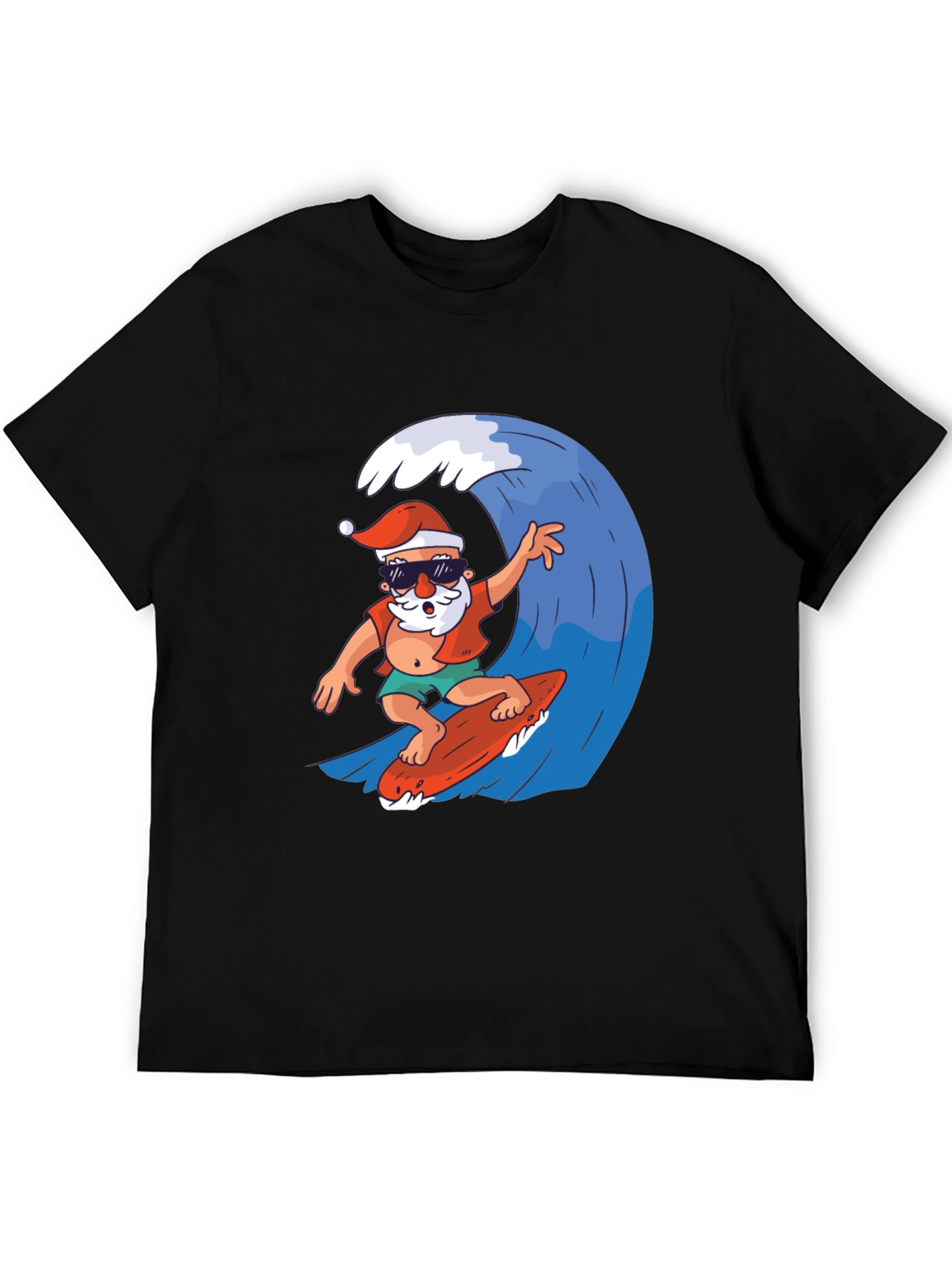 Surfing Santa Graphic Tee - Holiday Fun!