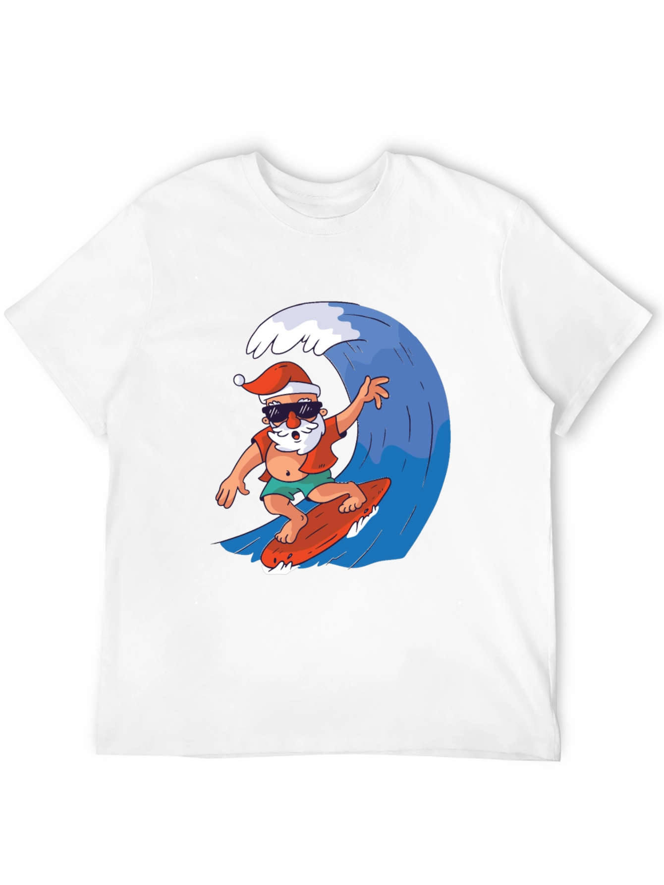 Surfing Santa Graphic Tee - Holiday Fun!