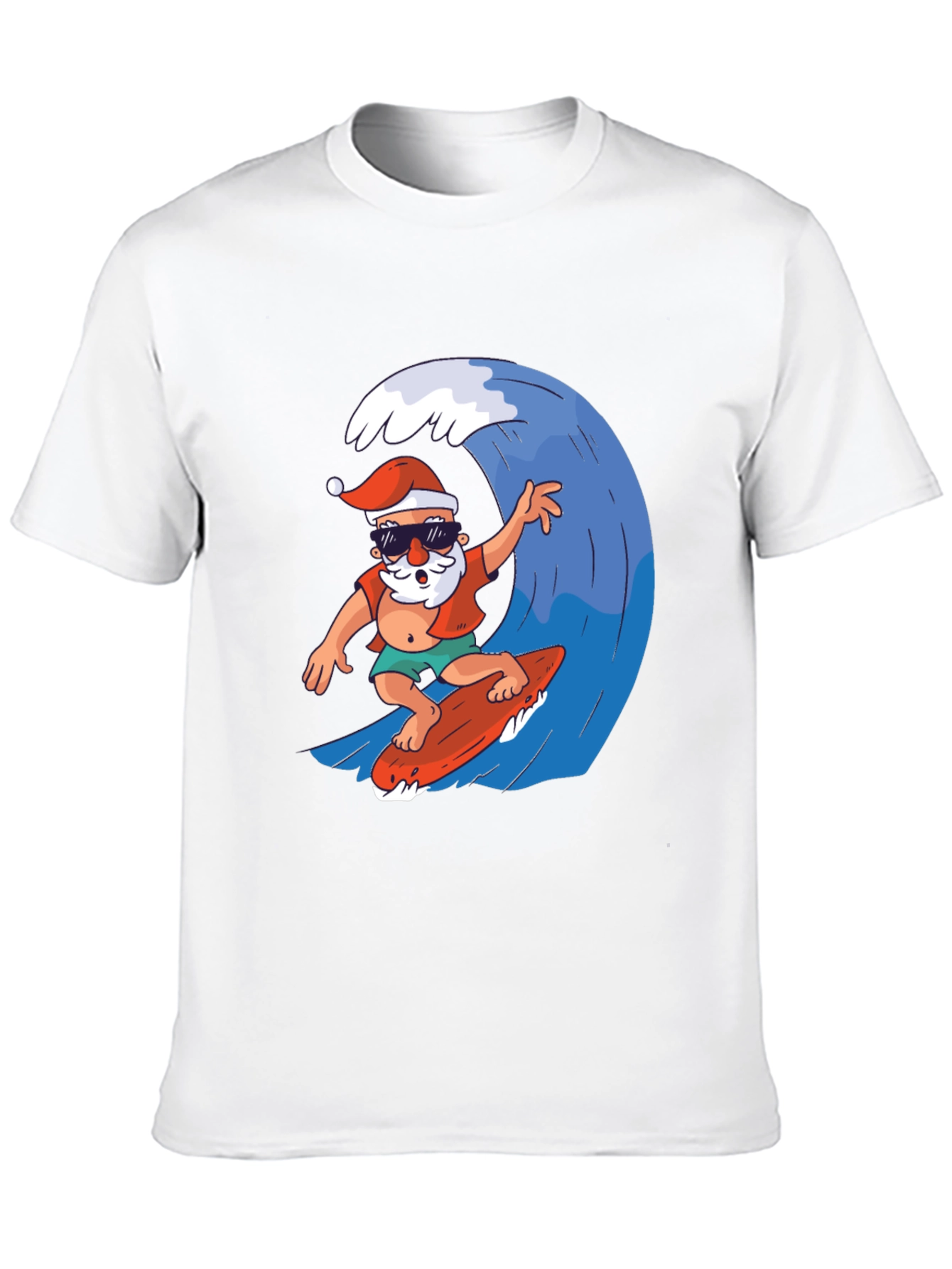Surfing Santa Graphic Tee - Holiday Fun!