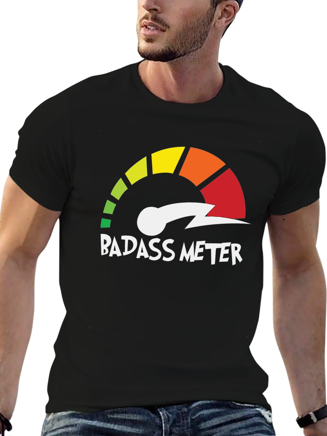 Badass Meter Graphic T-Shirt - Unleash Your Inner Confidence