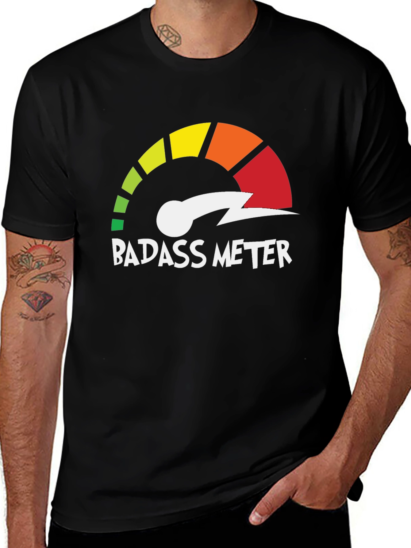 Badass Meter Graphic T-Shirt - Unleash Your Inner Confidence