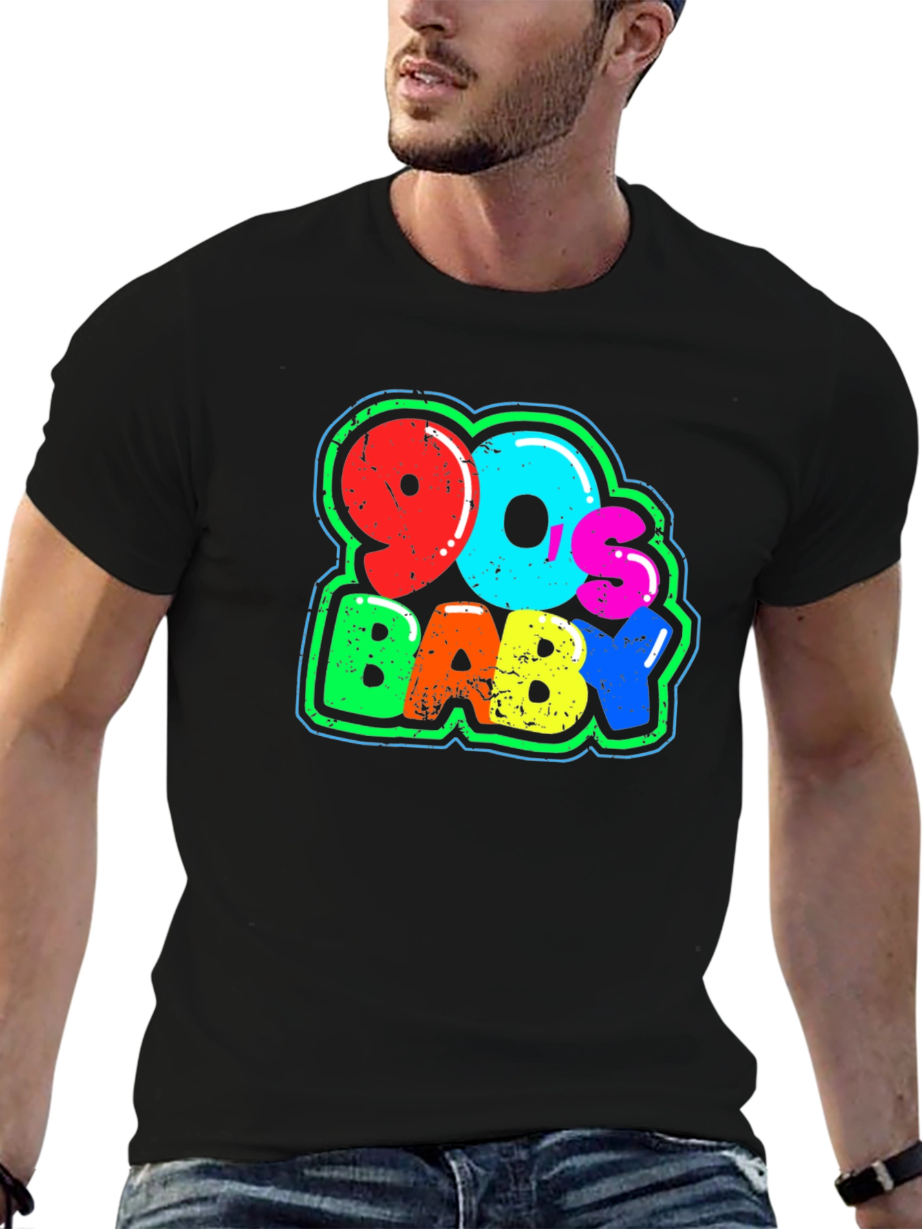 90s Baby T-Shirt Black Cotton Blend