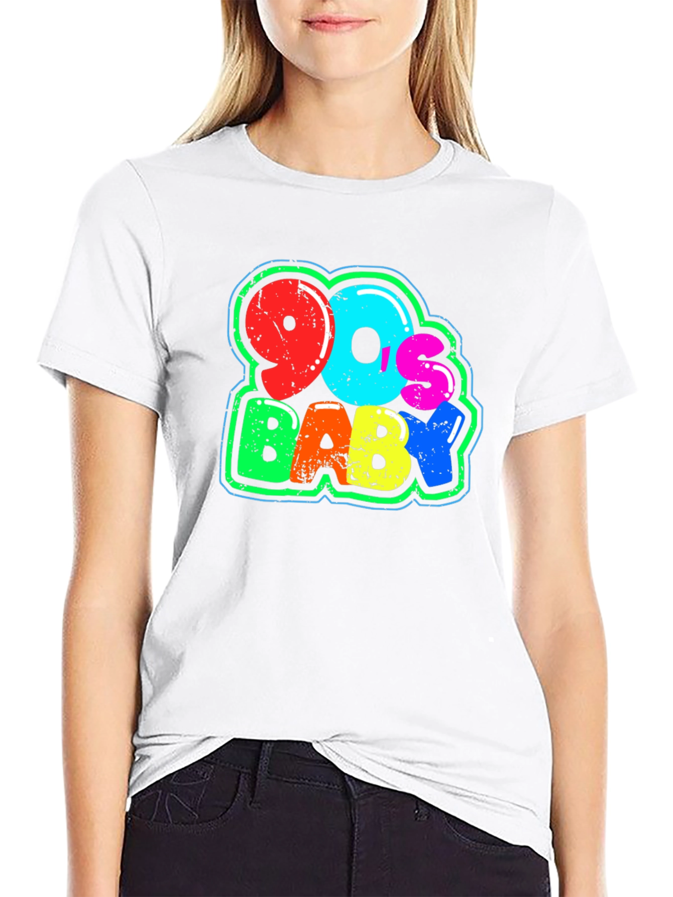 90s Baby T-Shirt Black Cotton Blend