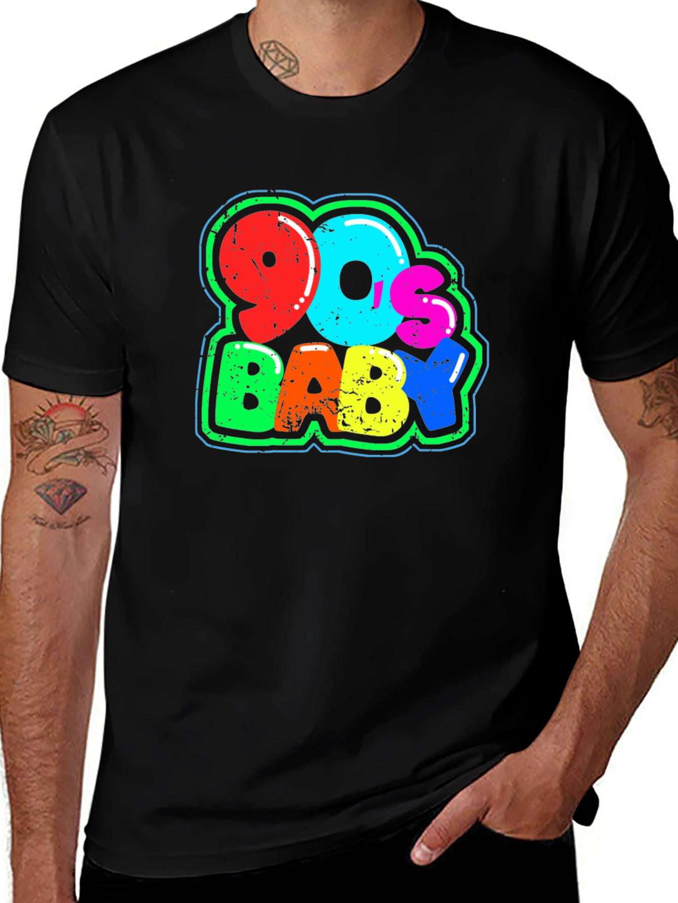 90s Baby T-Shirt Black Cotton Blend