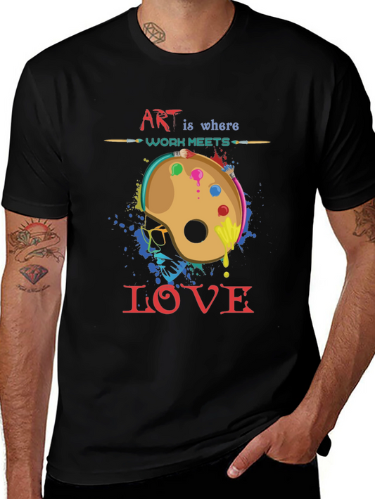 Art is Where Work Meets Love Black T-Shirt