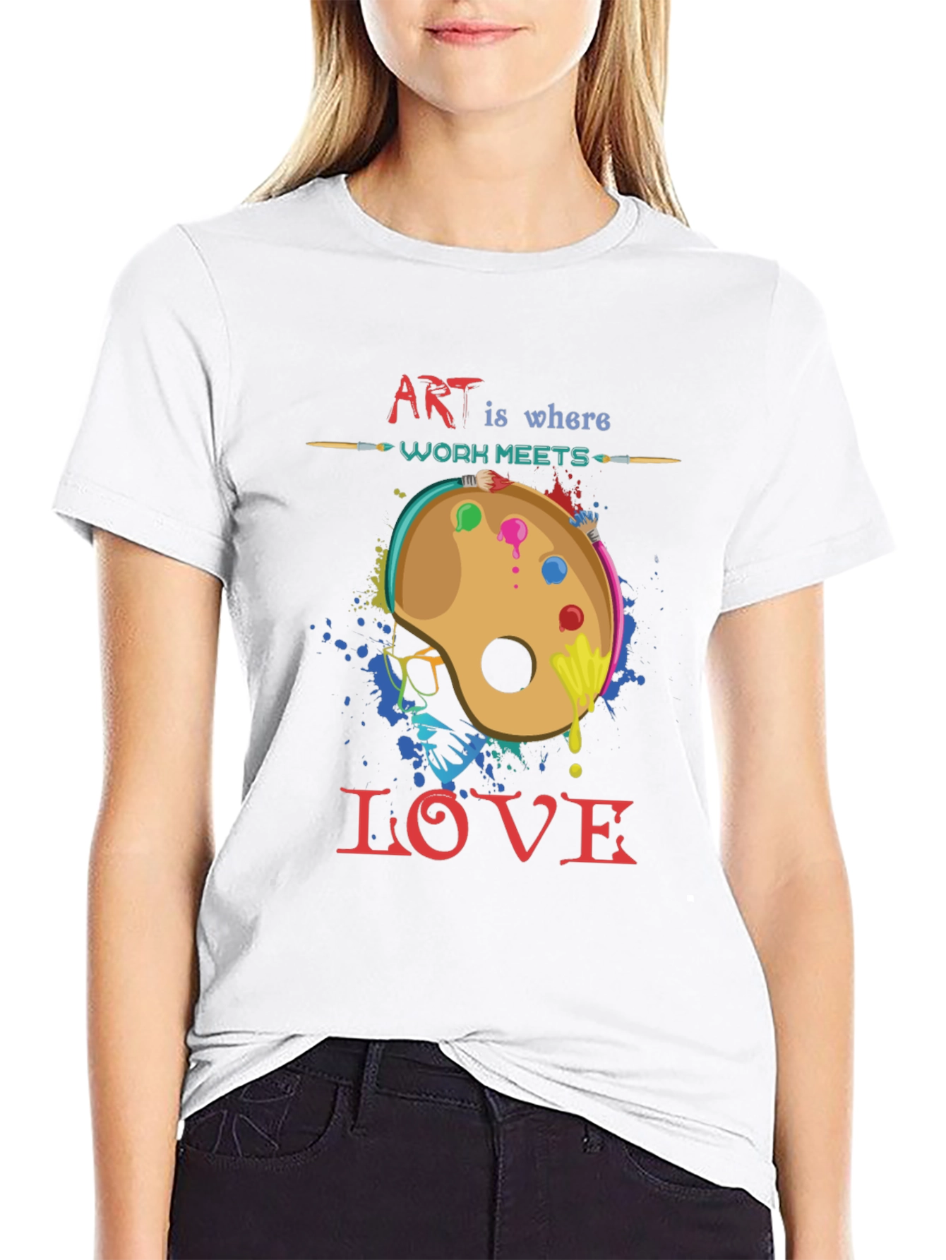 Art is Where Work Meets Love Black T-Shirt