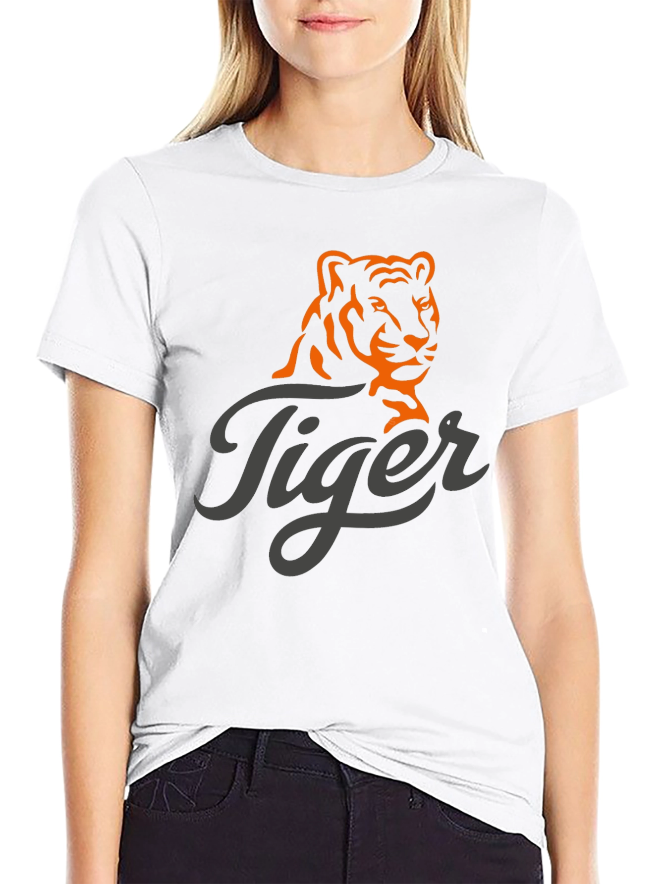Tiger Graphic Print Mens Black T-Shirt