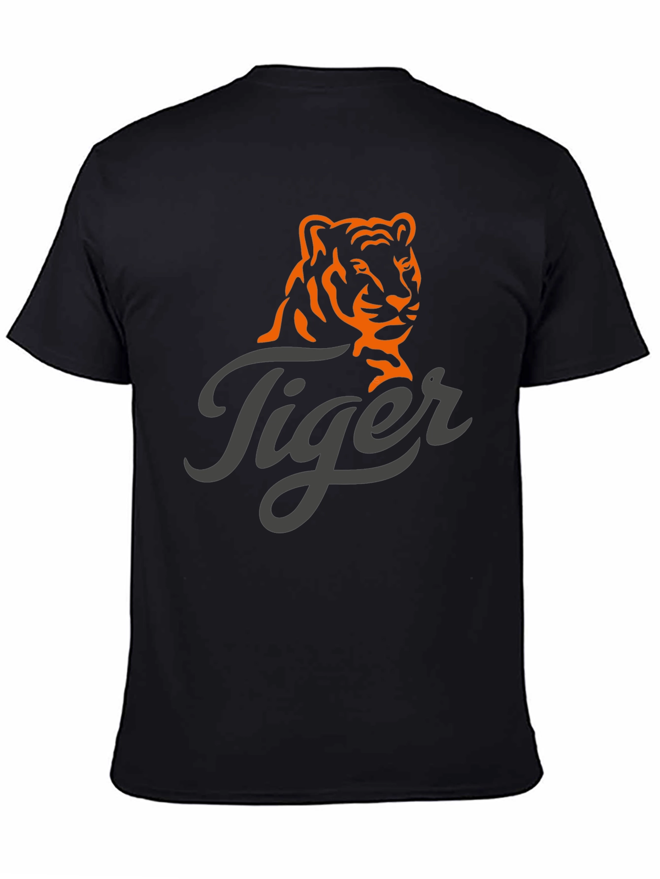 Tiger Graphic Print Mens Black T-Shirt