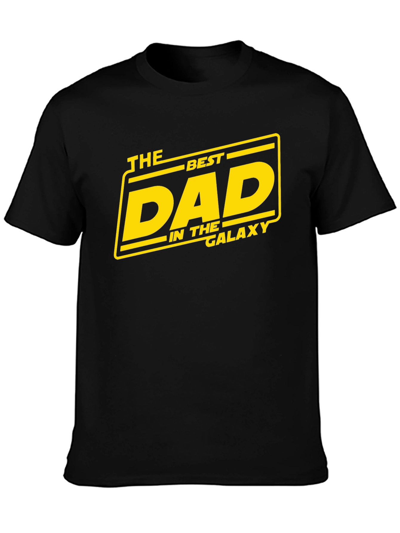 Best Dad In the Galaxy Black Graphic T-Shirt
