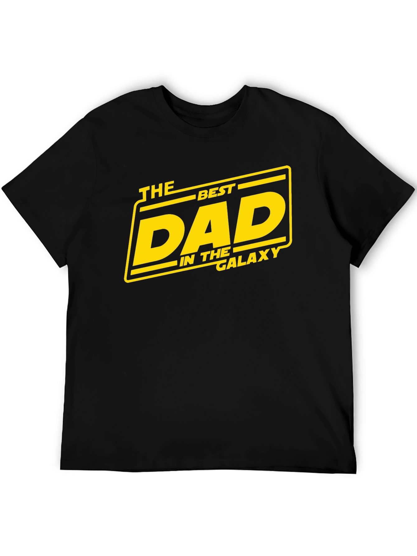Best Dad In the Galaxy Black Graphic T-Shirt