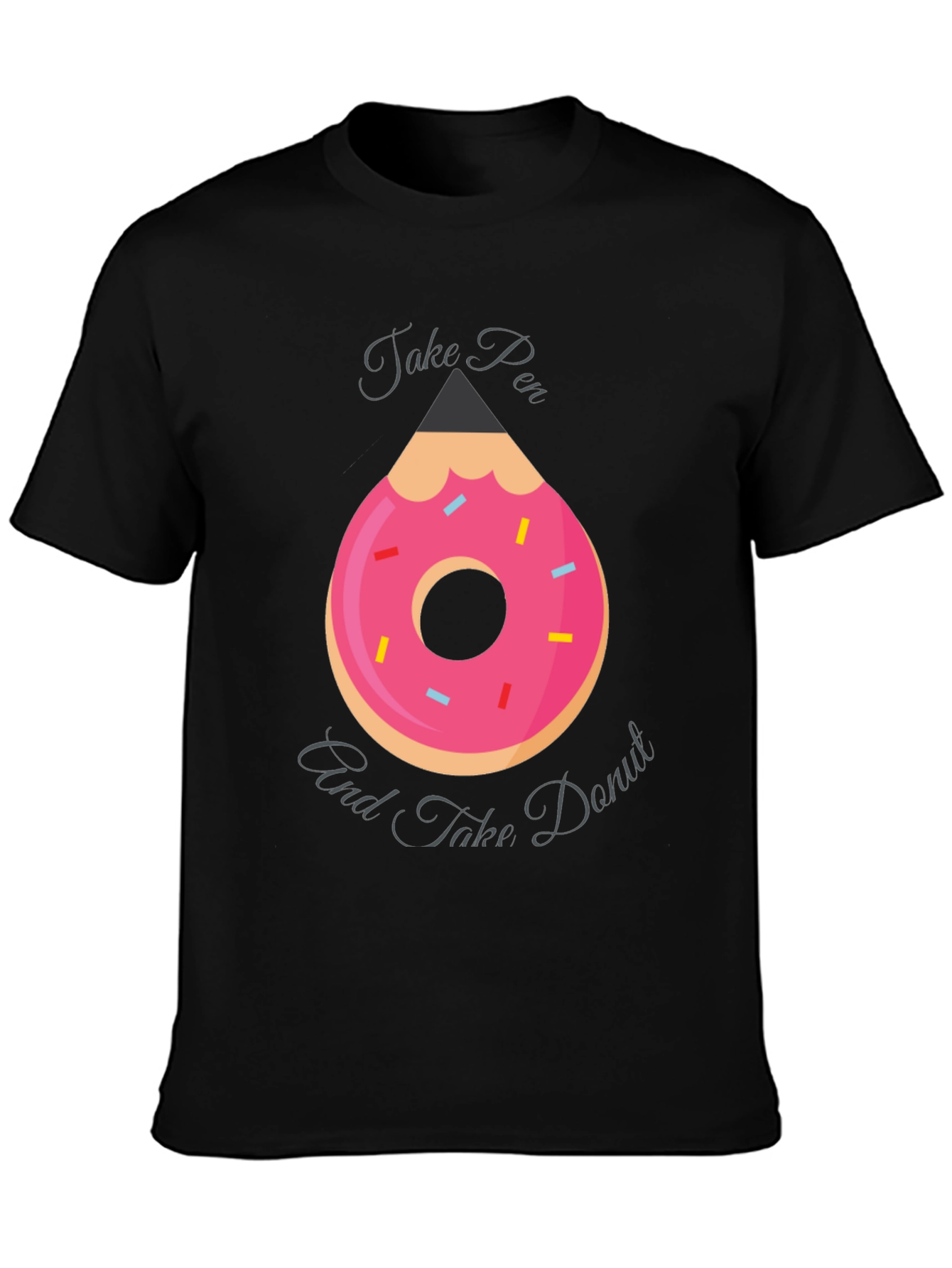 Take Pen and Take Donut Graphic T-Shirt