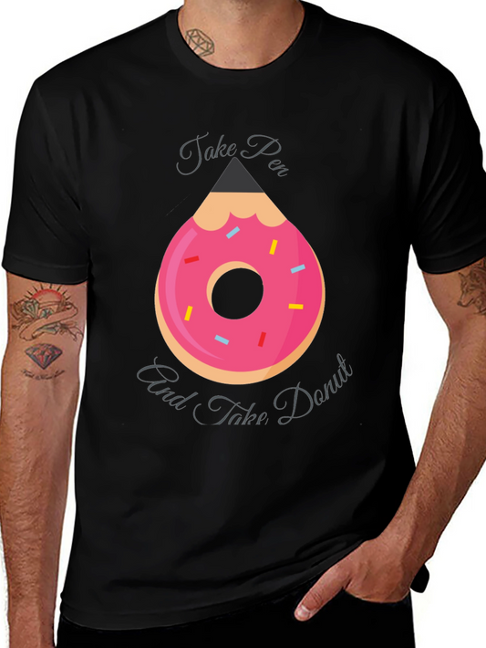 Take Pen and Take Donut Graphic T-Shirt