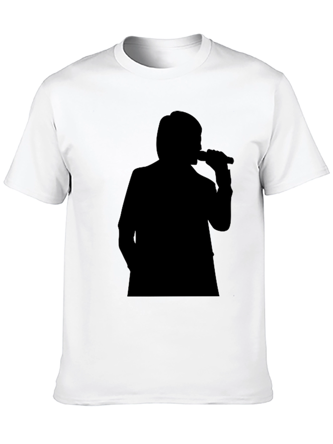 Black Silhouette Singer Graphic Tee - Stylish Comfort