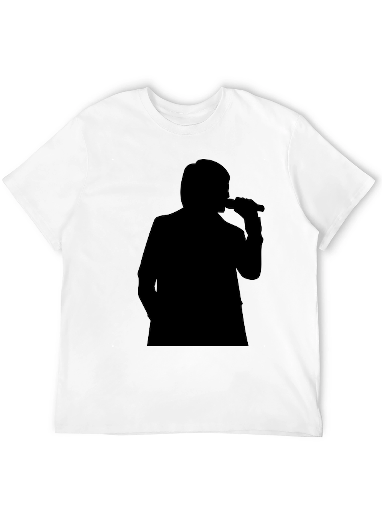 Black Silhouette Singer Graphic Tee - Stylish Comfort