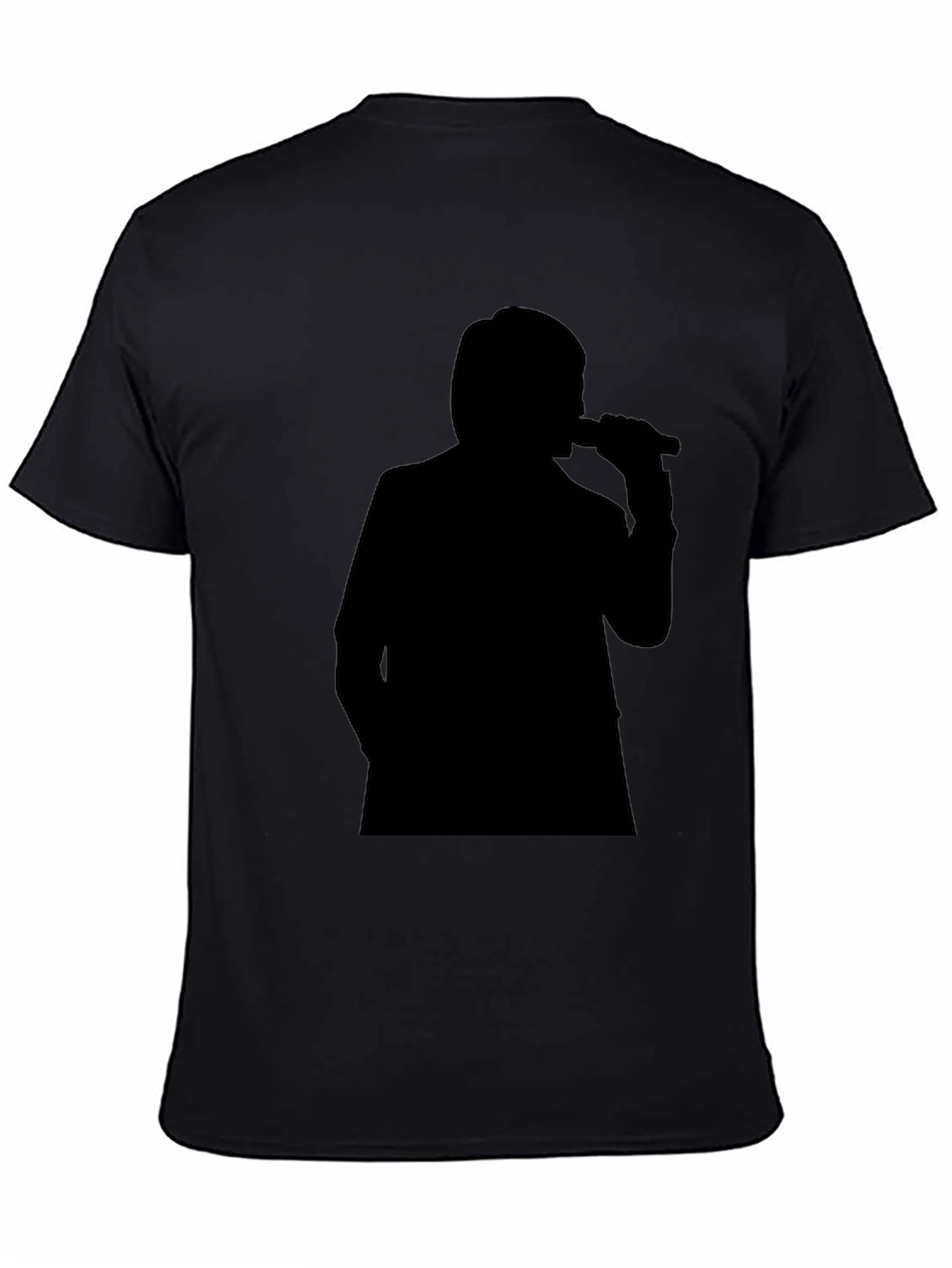 Black Silhouette Singer Graphic Tee - Stylish Comfort