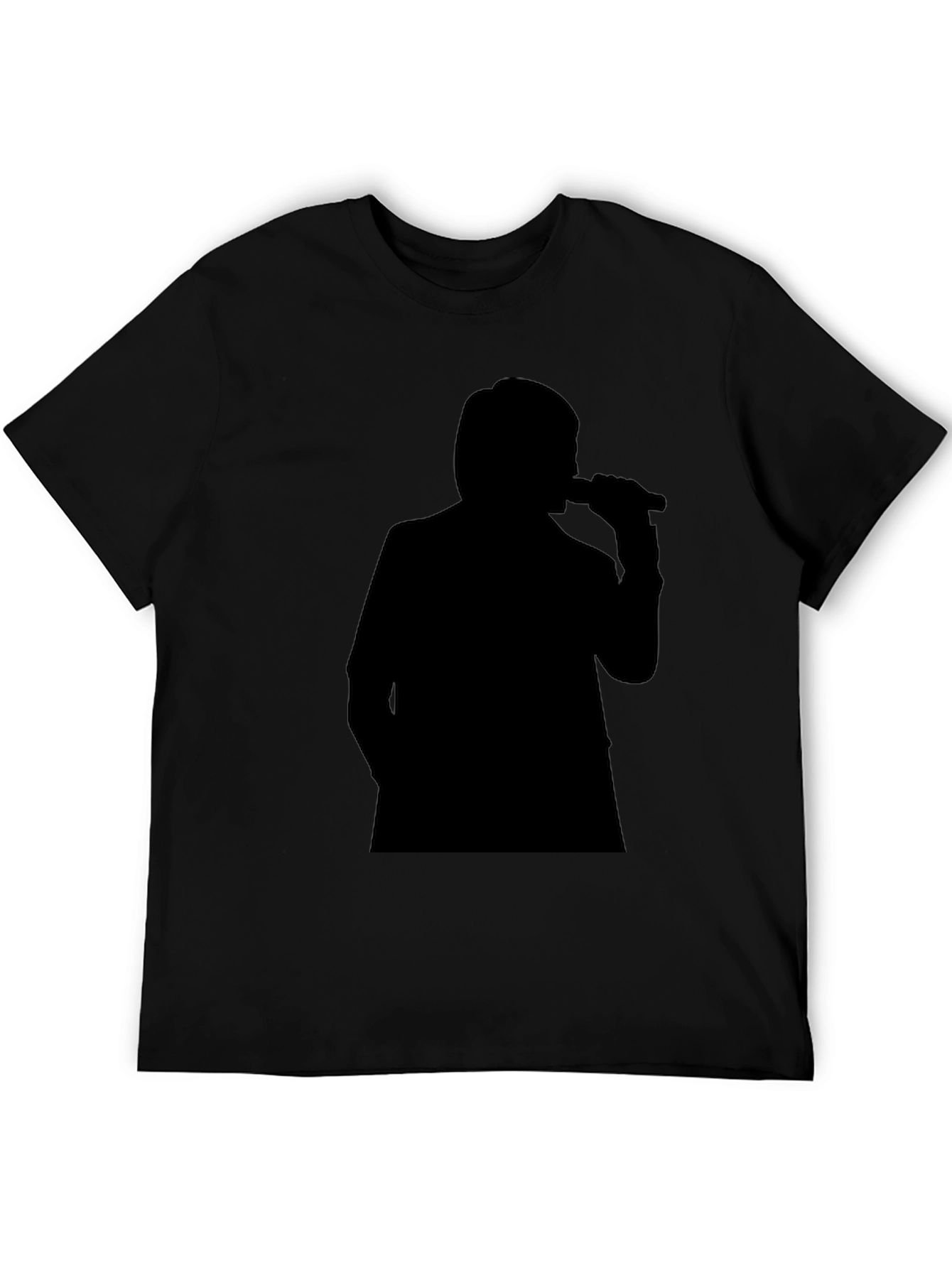 Black Silhouette Singer Graphic Tee - Stylish Comfort