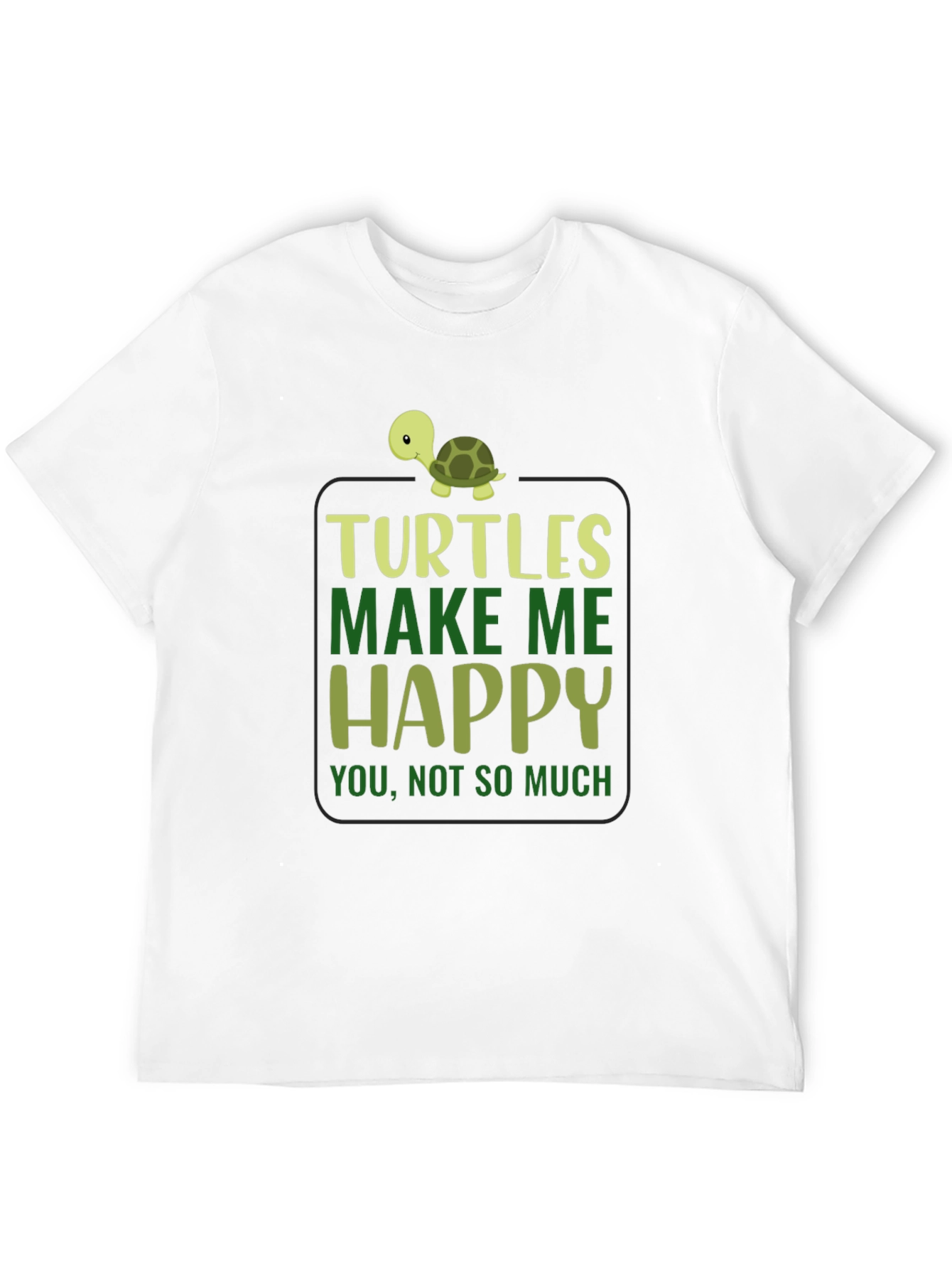 Turtles Make Me Happy Black T-Shirt