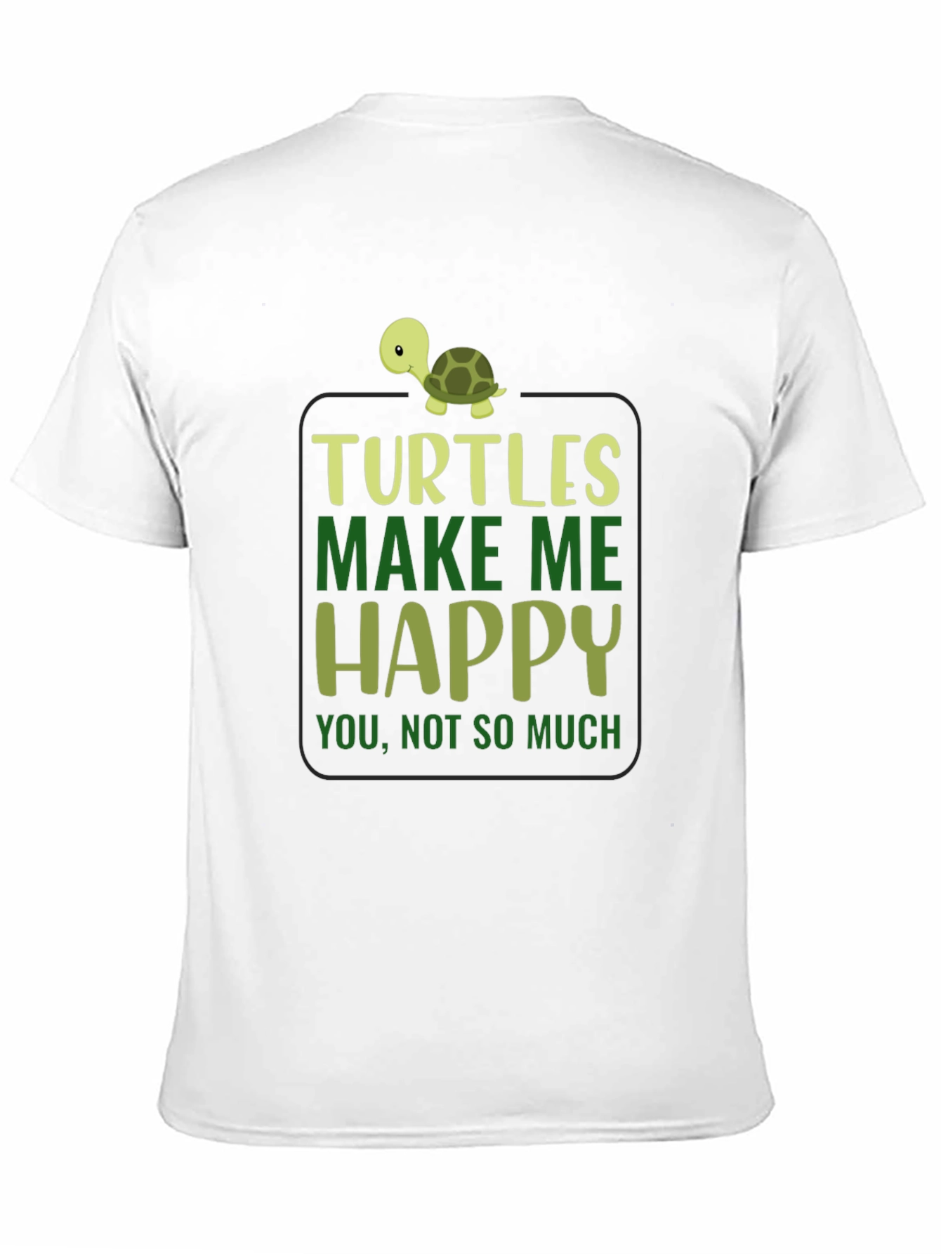 Turtles Make Me Happy Black T-Shirt