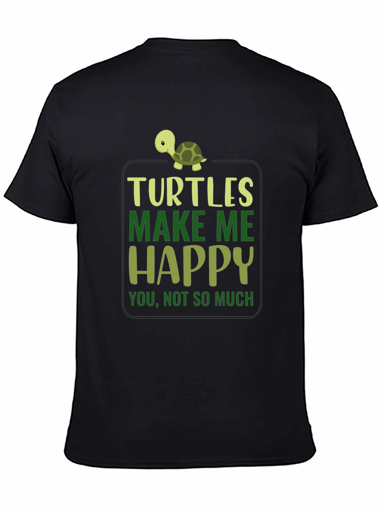 Turtles Make Me Happy Black T-Shirt
