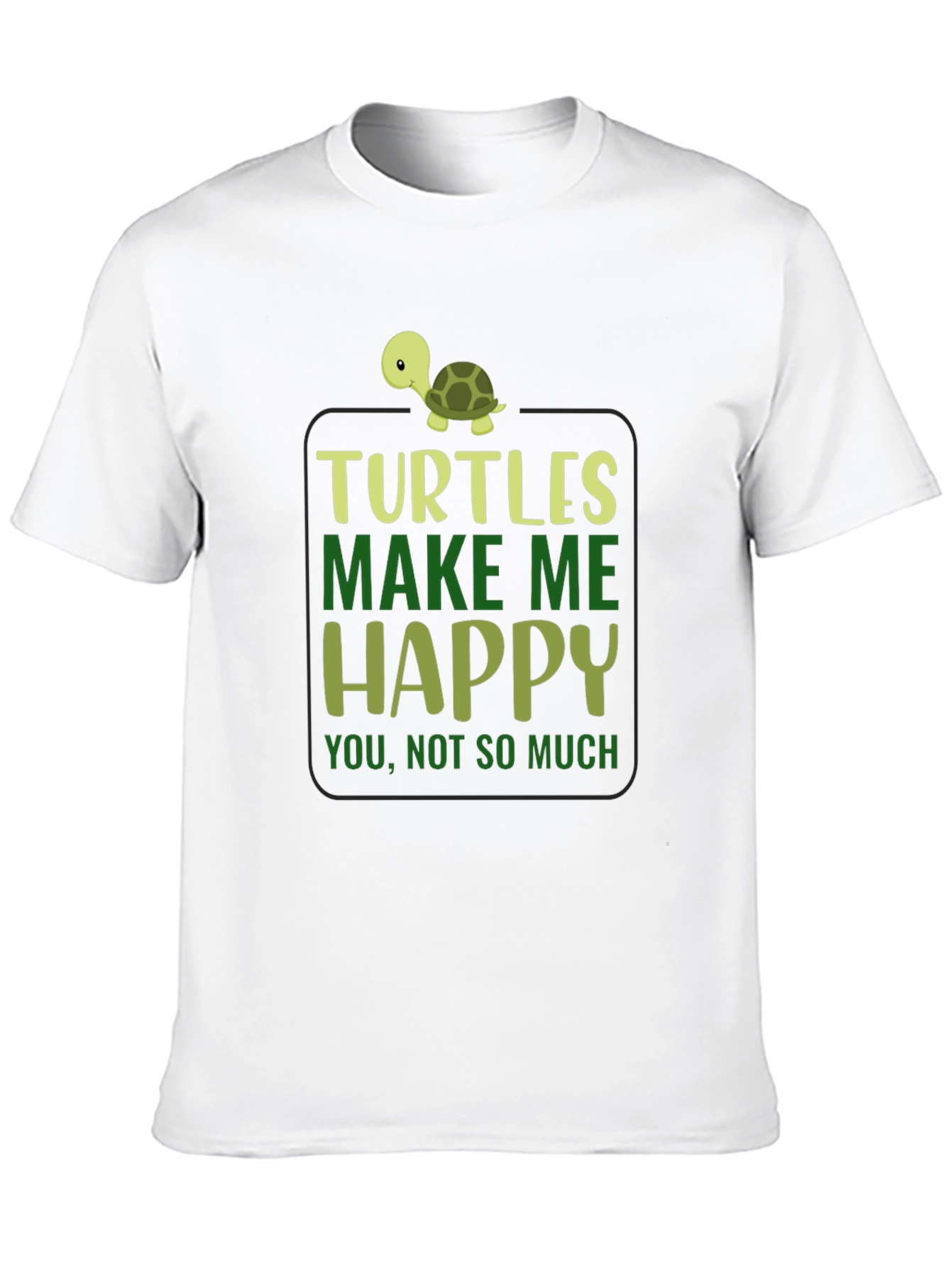 Turtles Make Me Happy Black T-Shirt