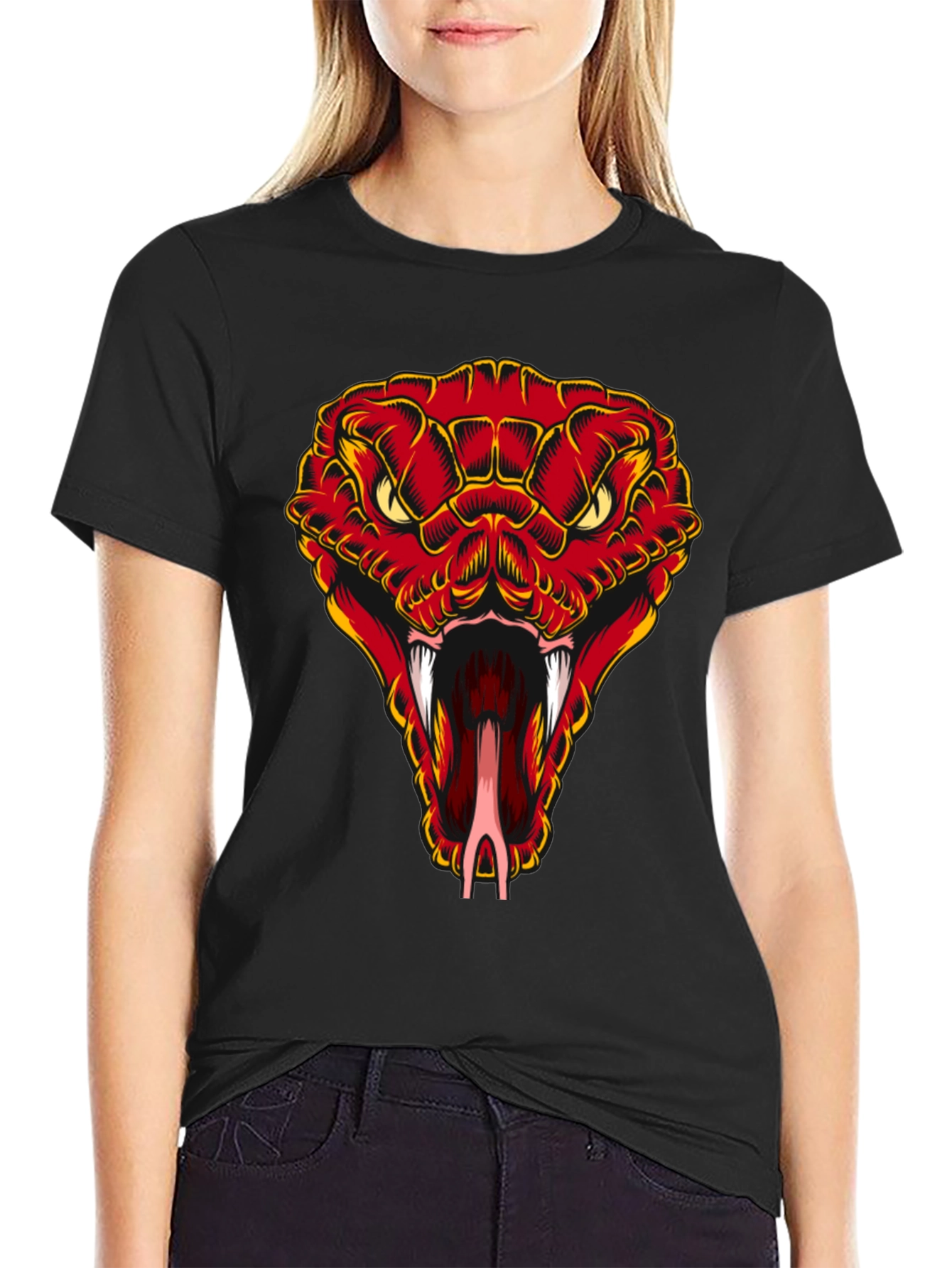 Snake Head Graphic T-Shirt - Bold Cobra Design