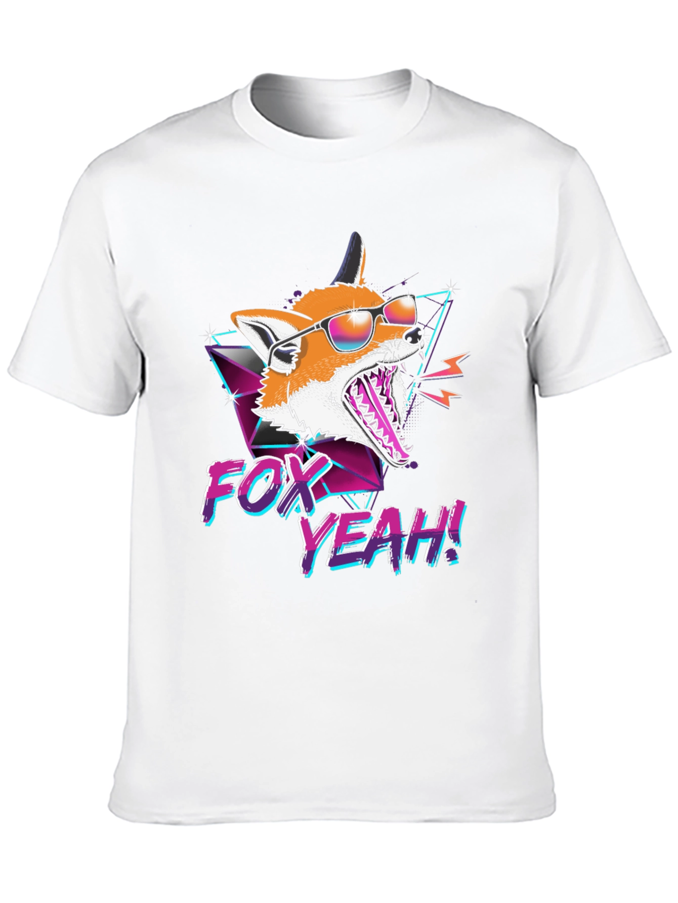 Retro Fox Yeah! Graphic T-Shirt - Black