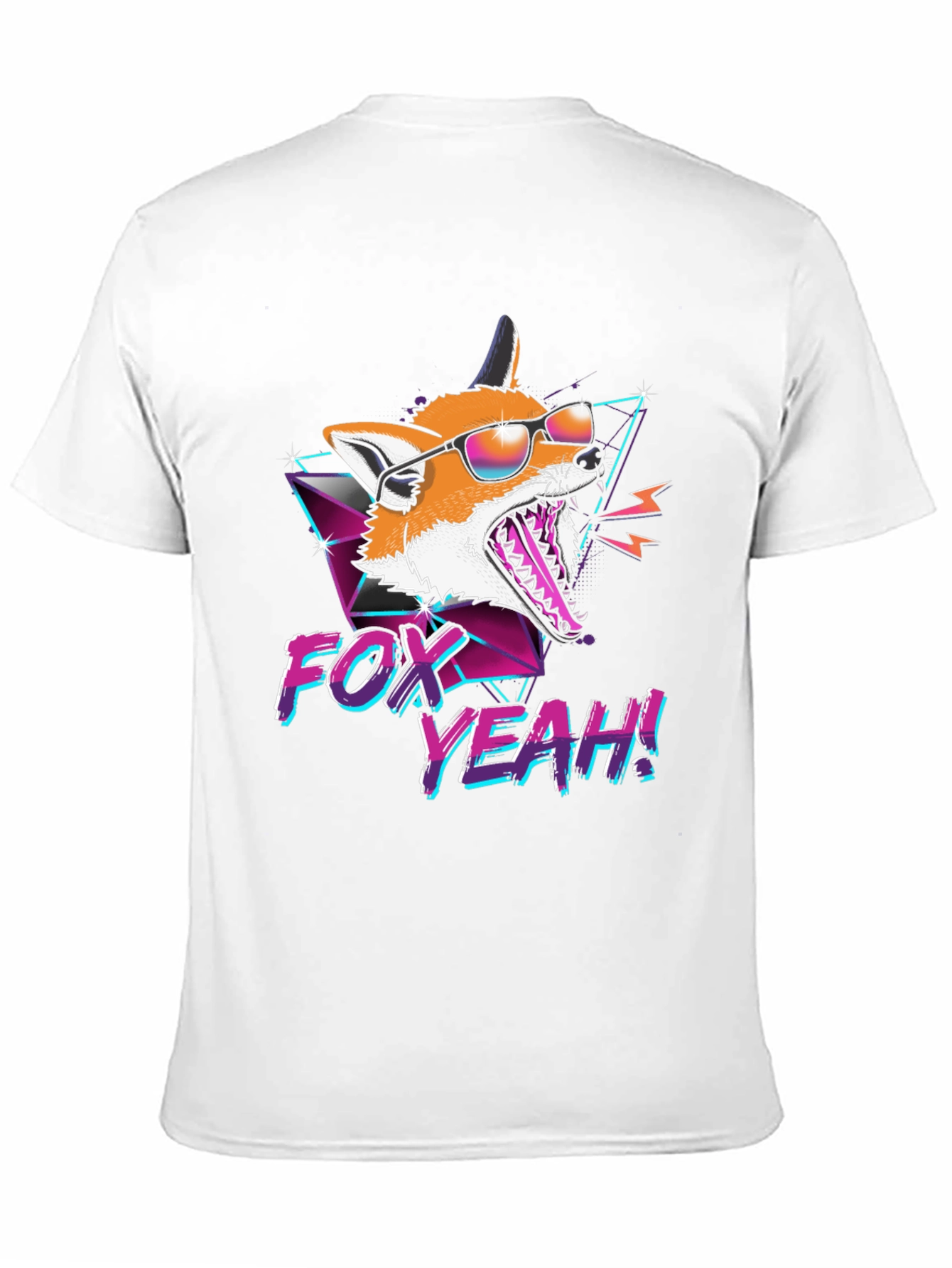 Retro Fox Yeah! Graphic T-Shirt - Black