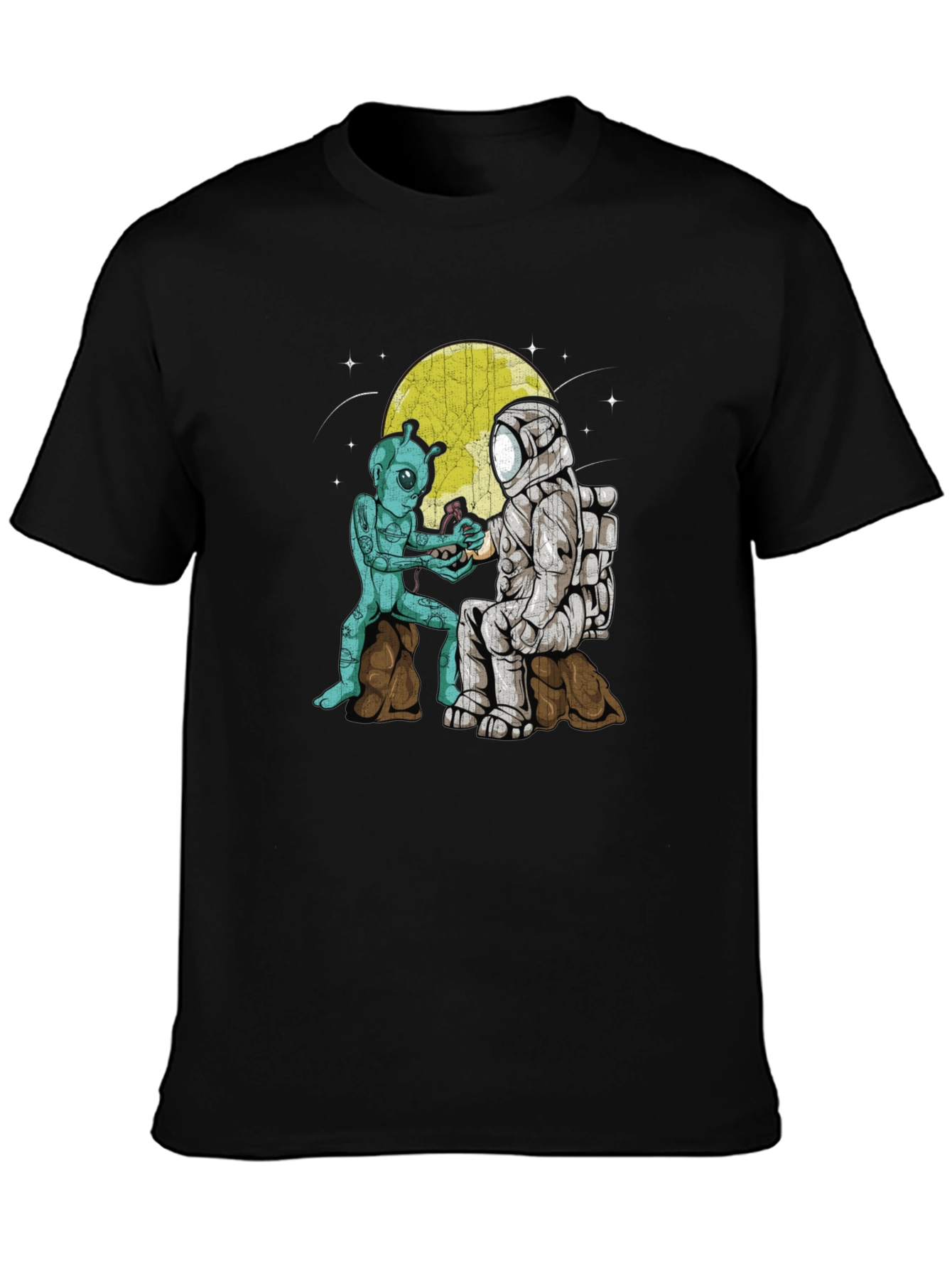 Astronaut & Alien Friendship Graphic T-Shirt