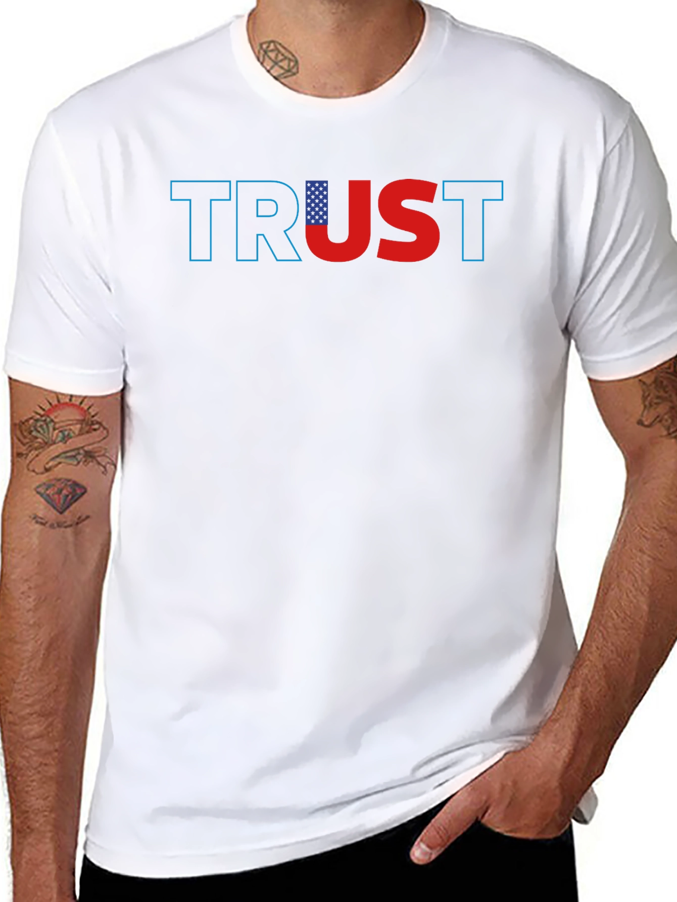 Trust Graphic Tee - Patriotic USA Flag T-Shirt