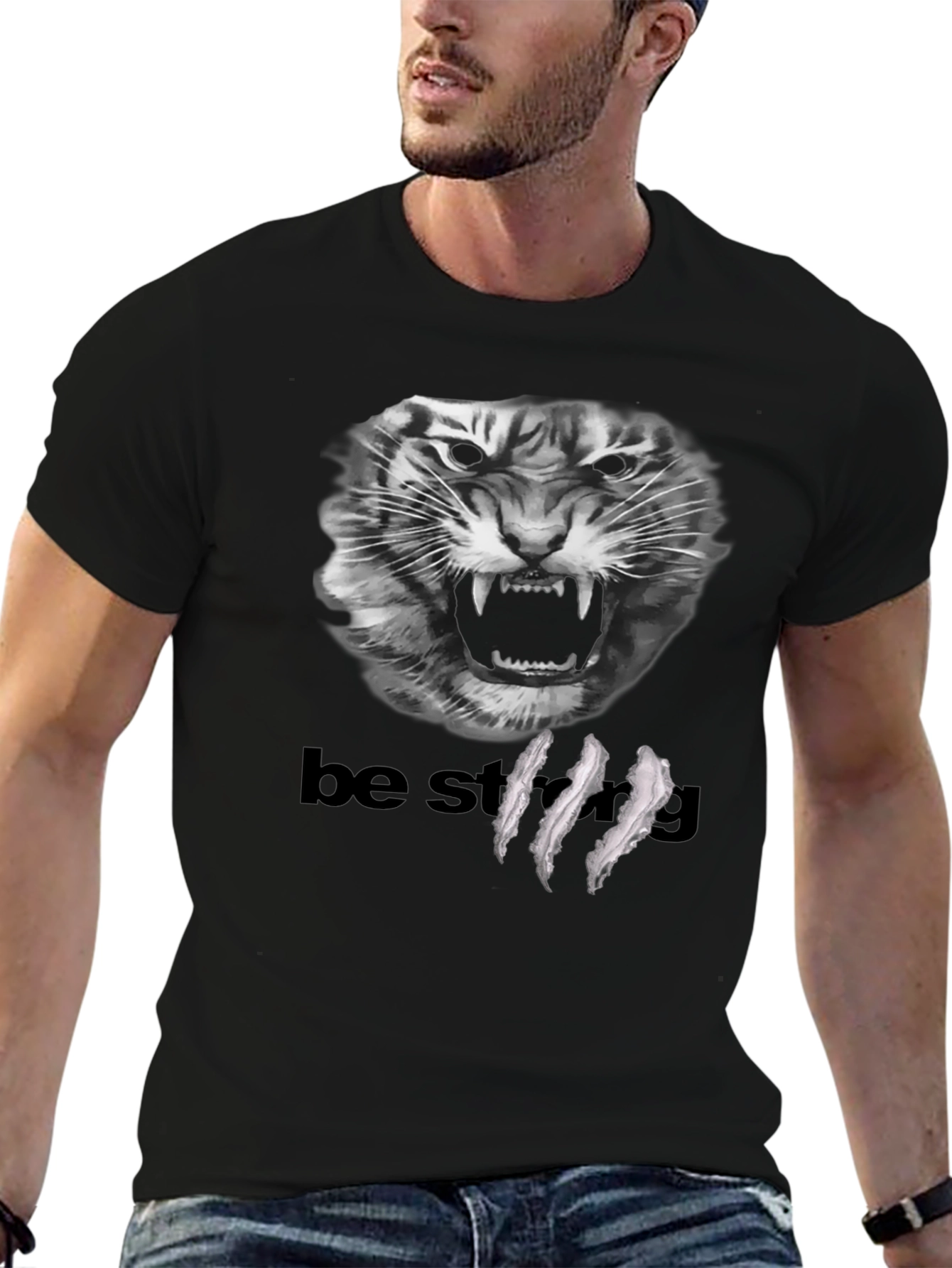 Be Strong Tiger Graphic T-Shirt