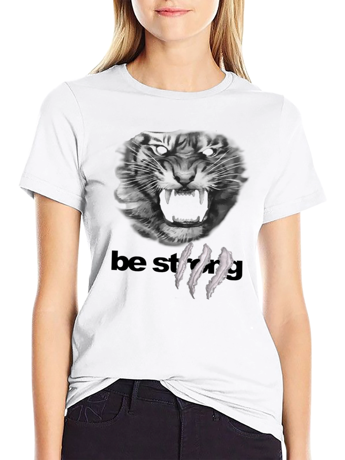 Be Strong Tiger Graphic T-Shirt