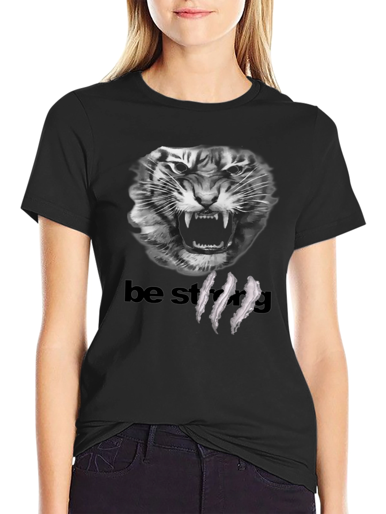Be Strong Tiger Graphic T-Shirt