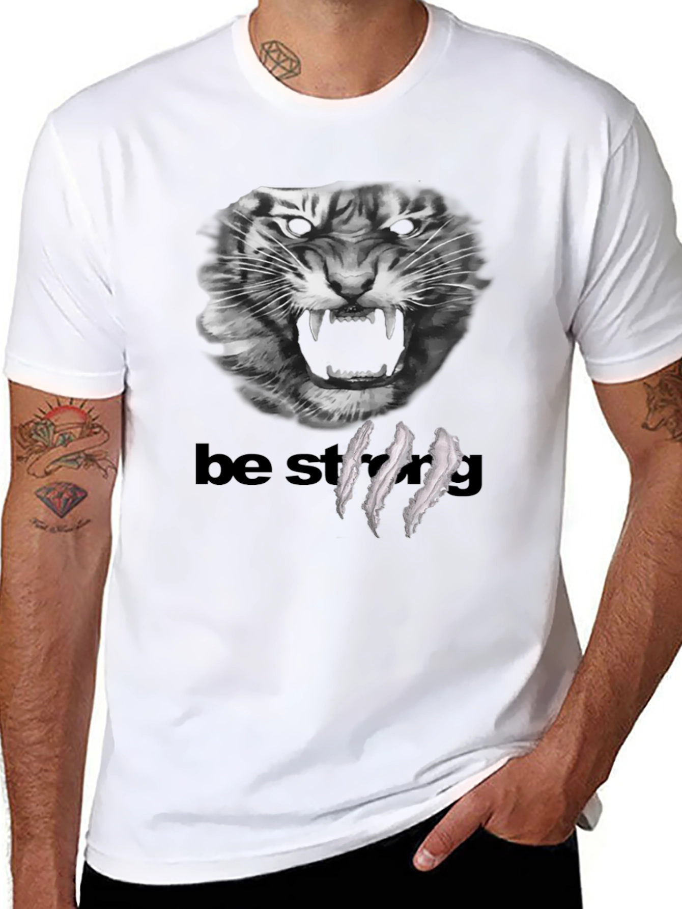 Be Strong Tiger Graphic T-Shirt