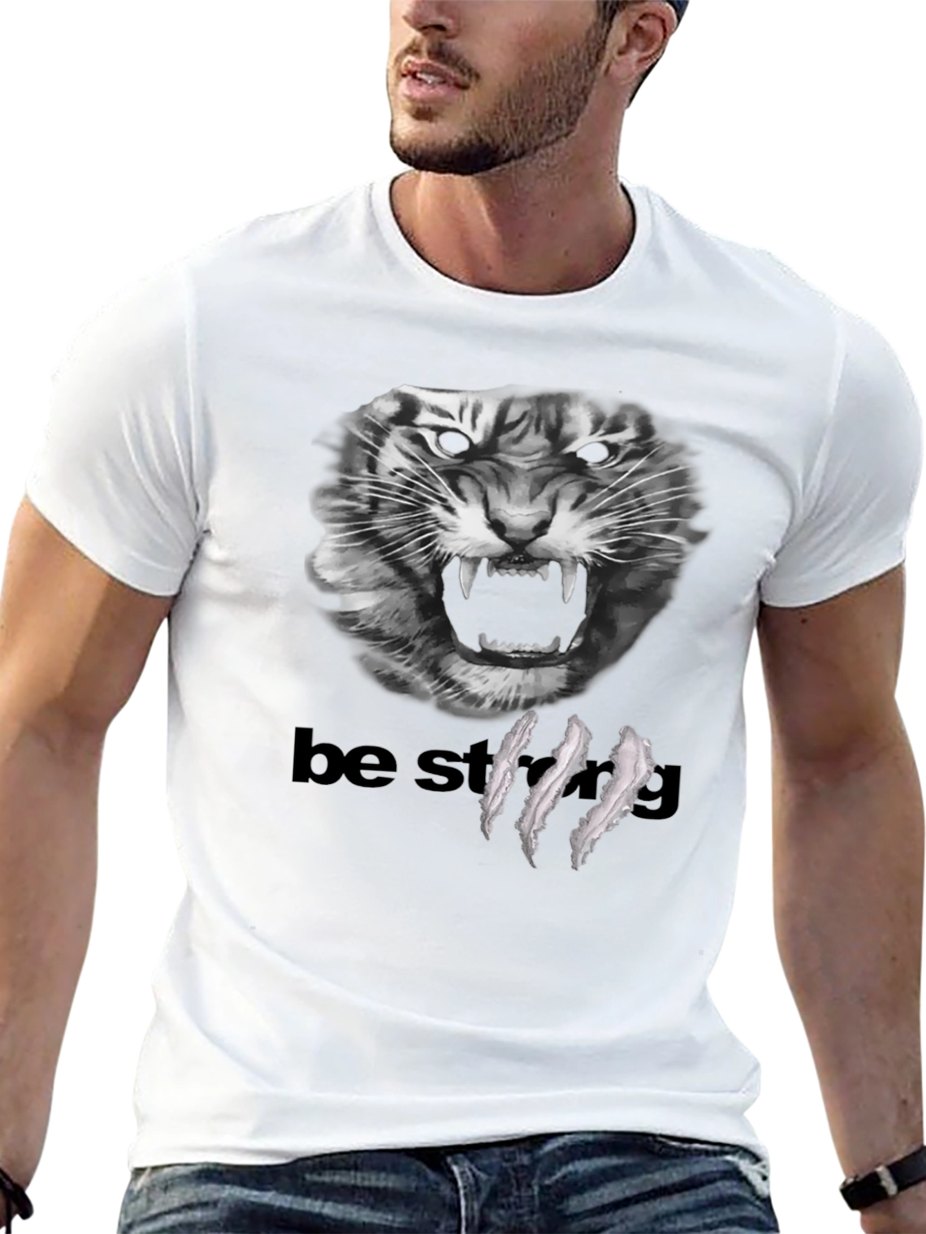 Be Strong Tiger Graphic T-Shirt