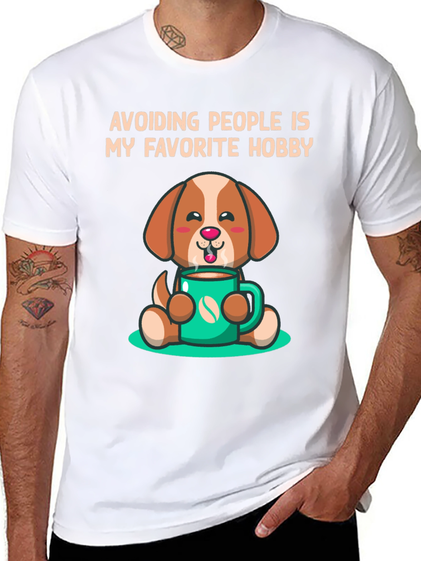 Avoiding People Dog Graphic Tee