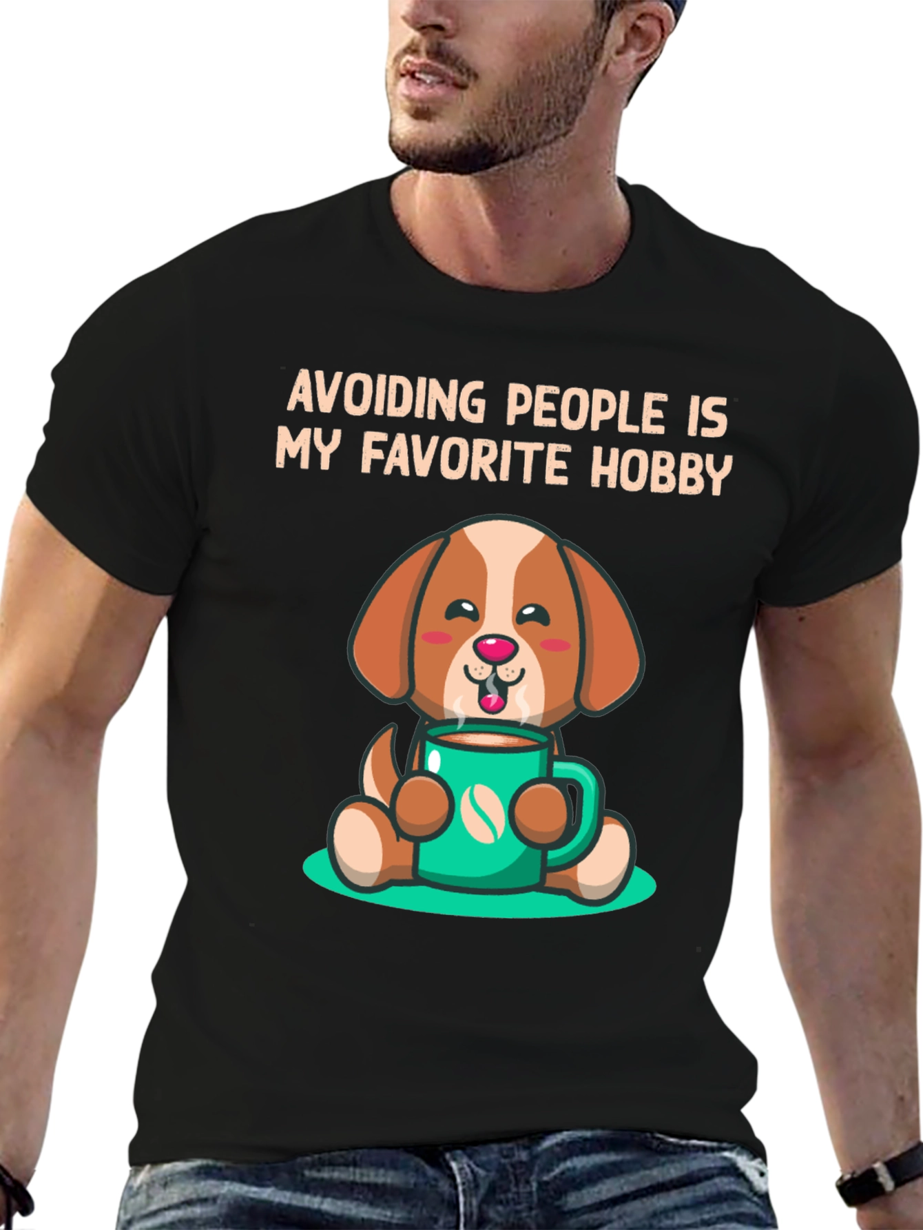 Avoiding People Dog Graphic Tee