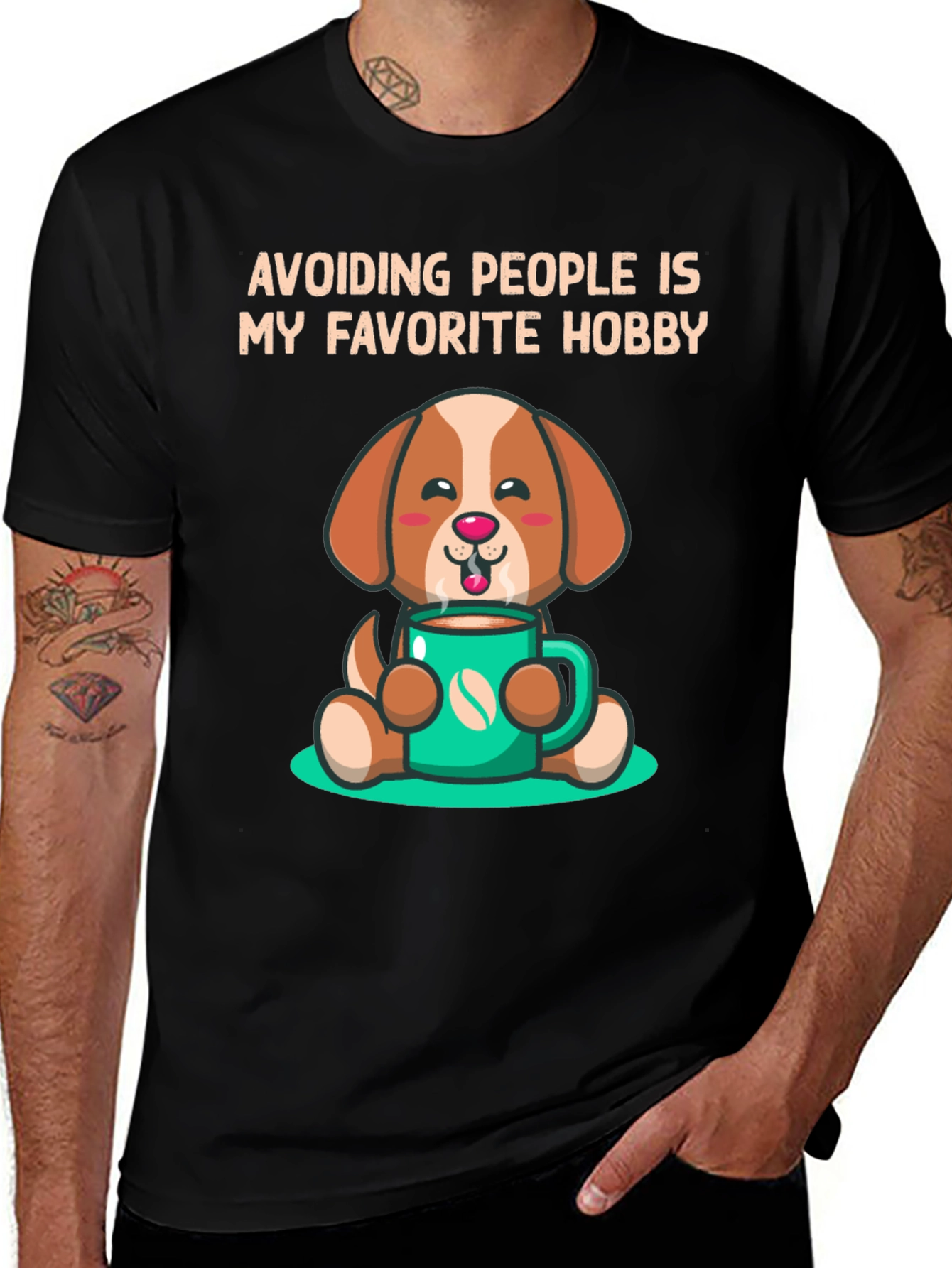 Avoiding People Dog Graphic Tee