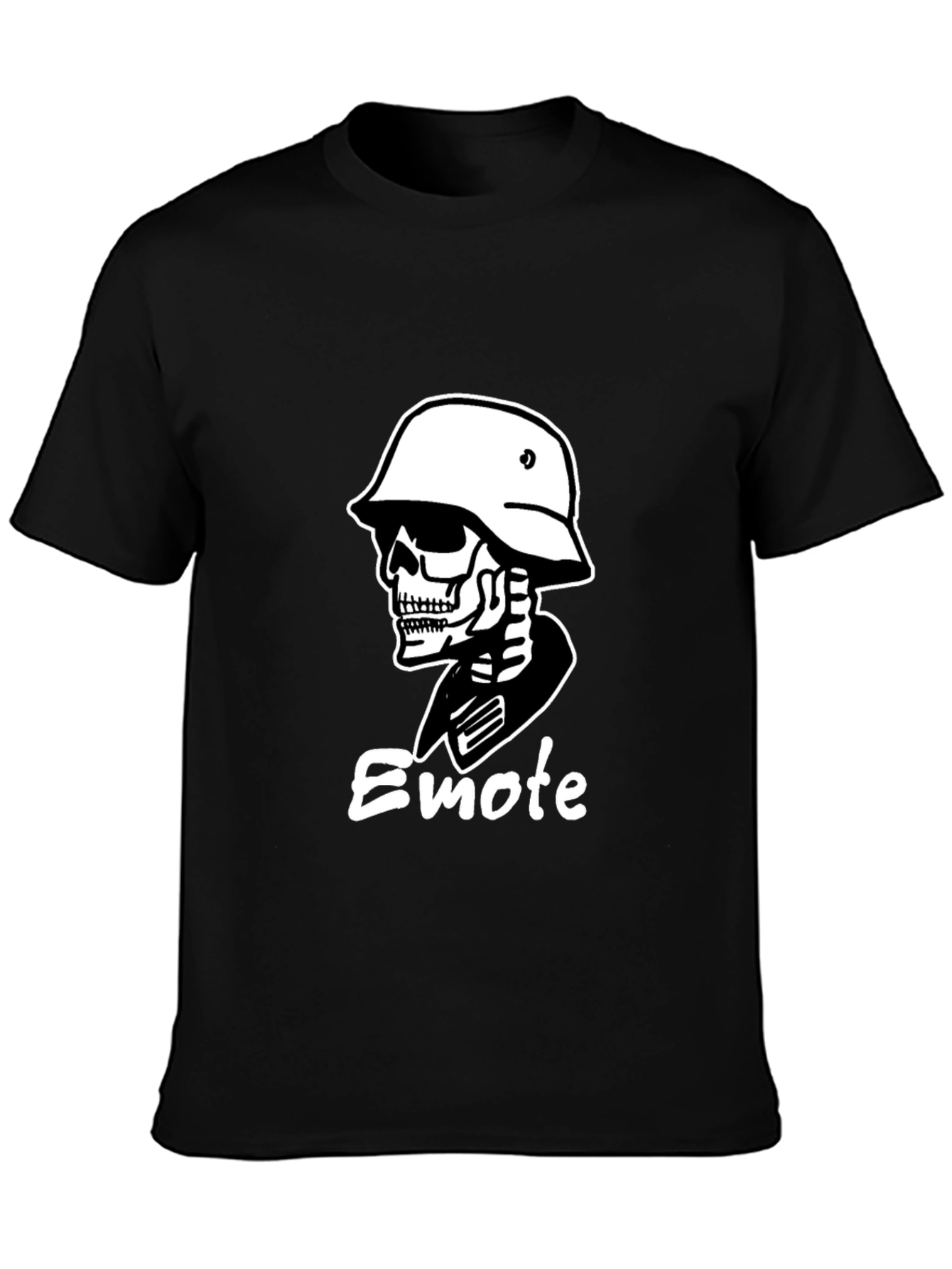 Skull Soldier Graphic Tee - Black Cotton T-Shirt