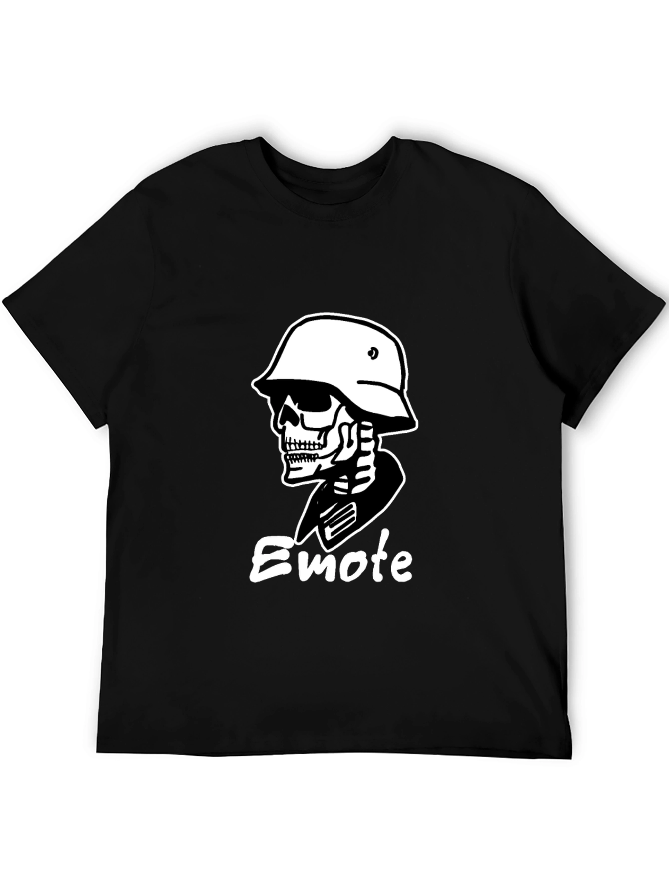 Skull Soldier Graphic Tee - Black Cotton T-Shirt