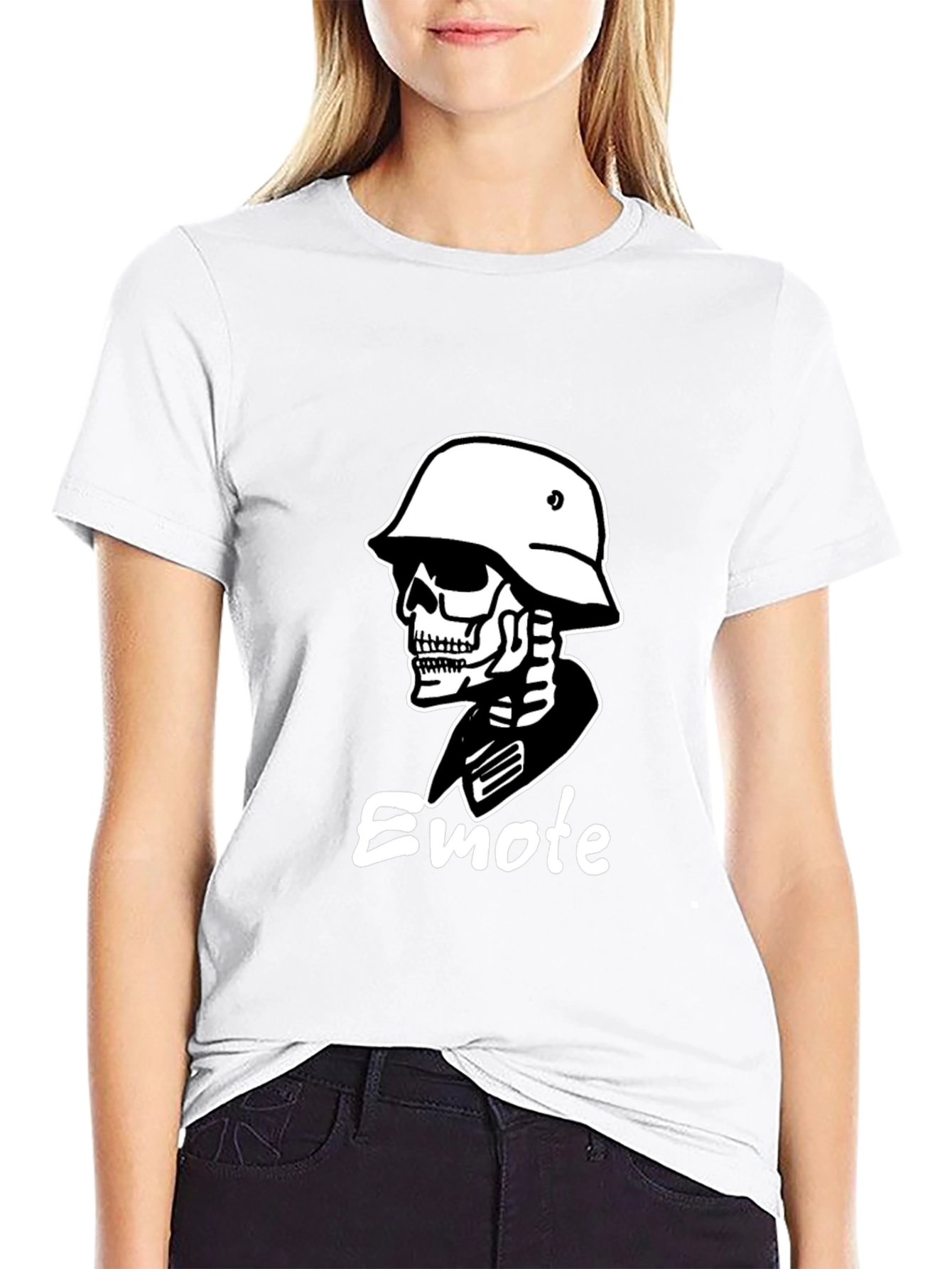 Skull Soldier Graphic Tee - Black Cotton T-Shirt