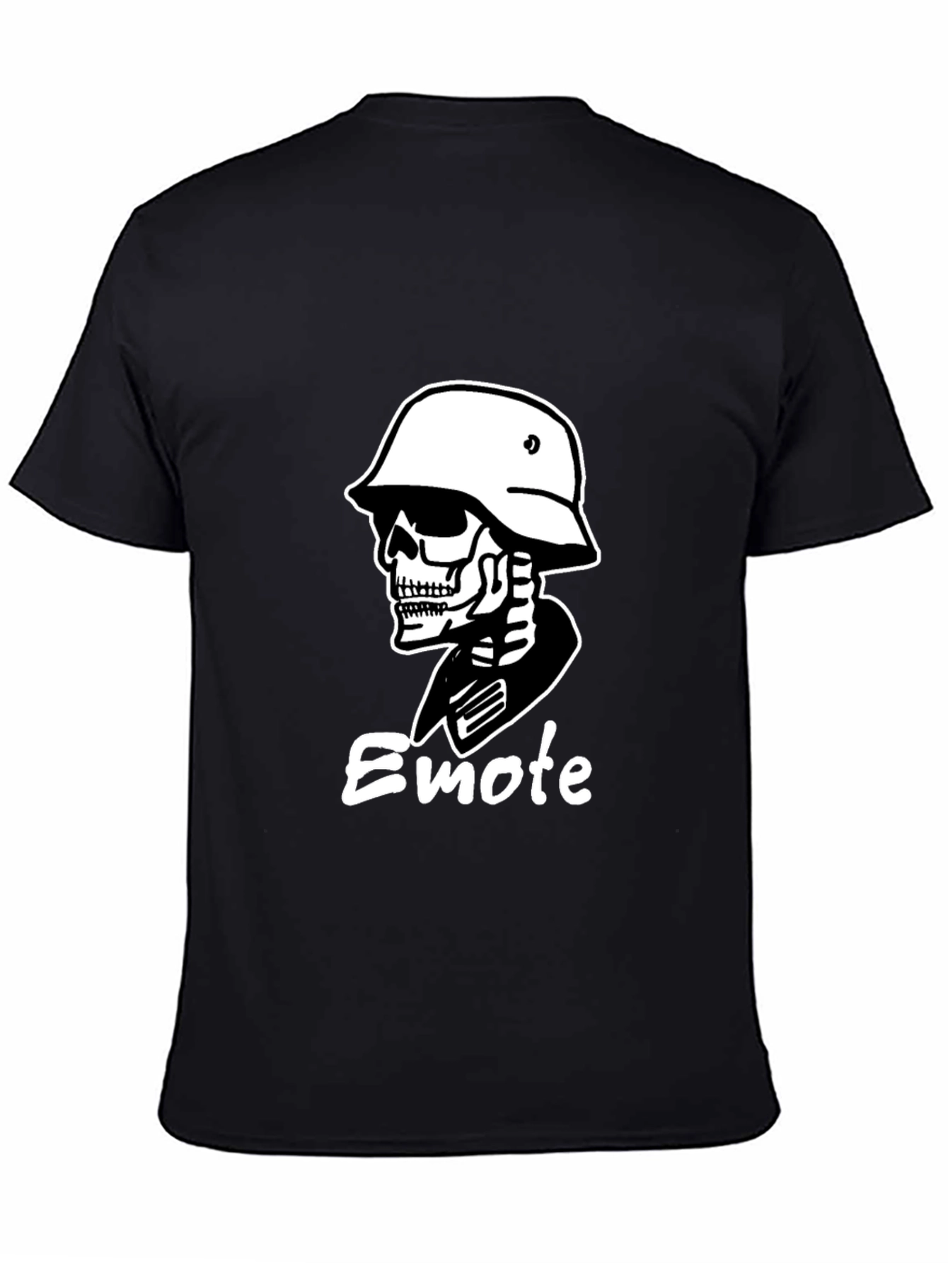 Skull Soldier Graphic Tee - Black Cotton T-Shirt