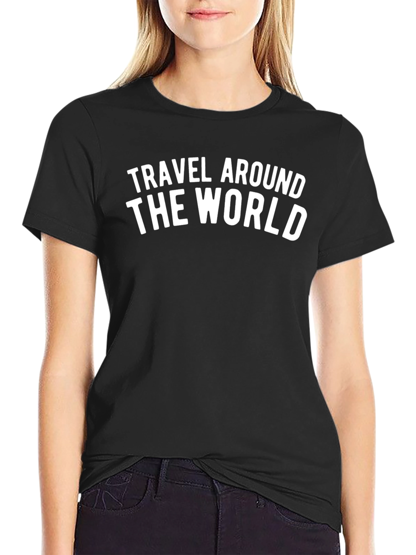 Travel Around the World Black Graphic Tee