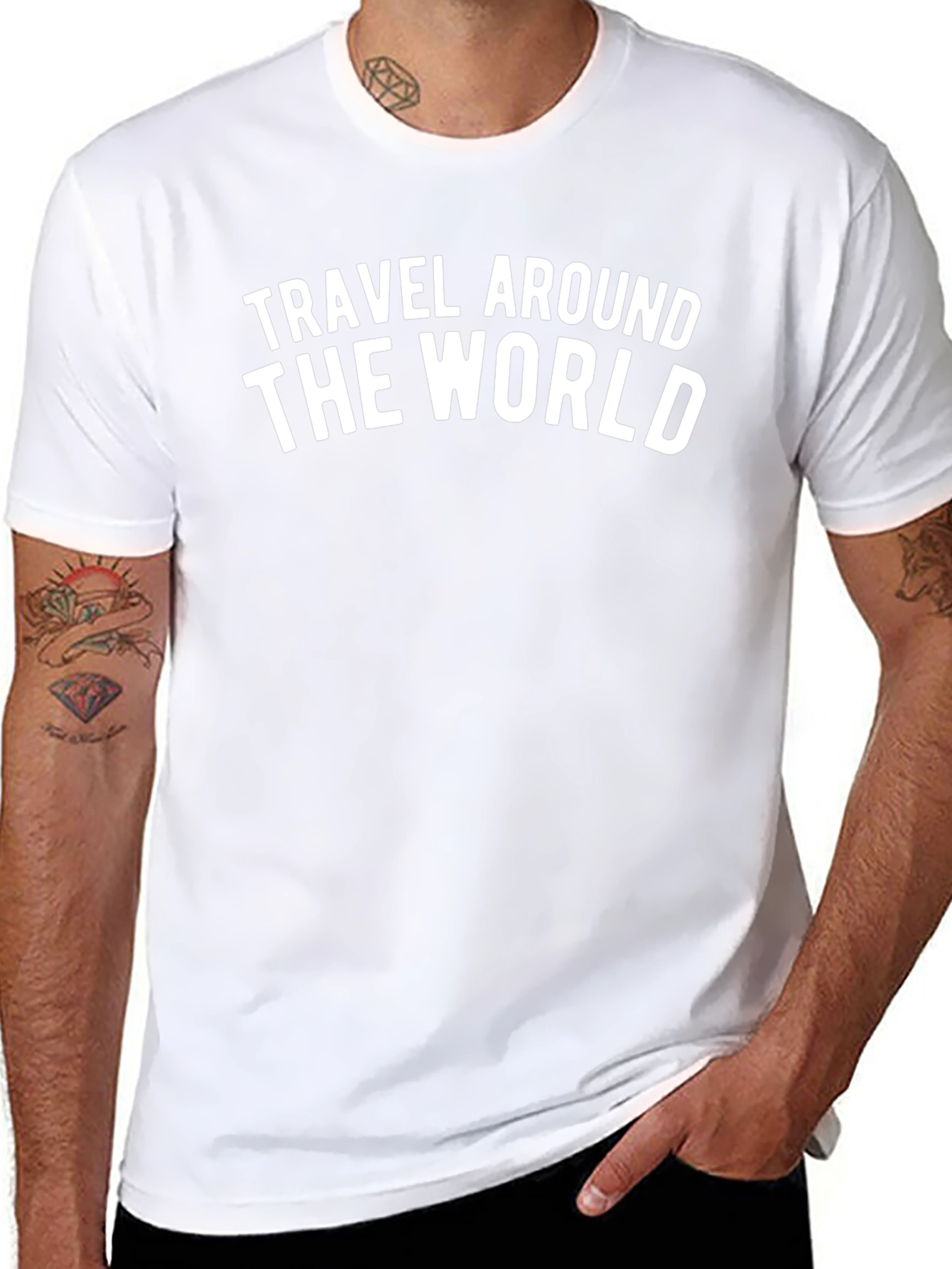 Travel Around the World Black Graphic Tee